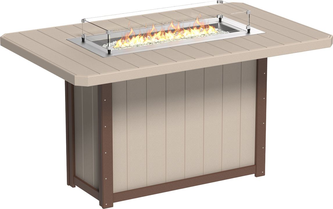 LuxCraft Lumin Fire Table 79″ Rectangular Bar Height