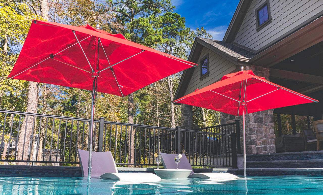 Ledge Lounger 10' Square Pulley Premier Umbrella