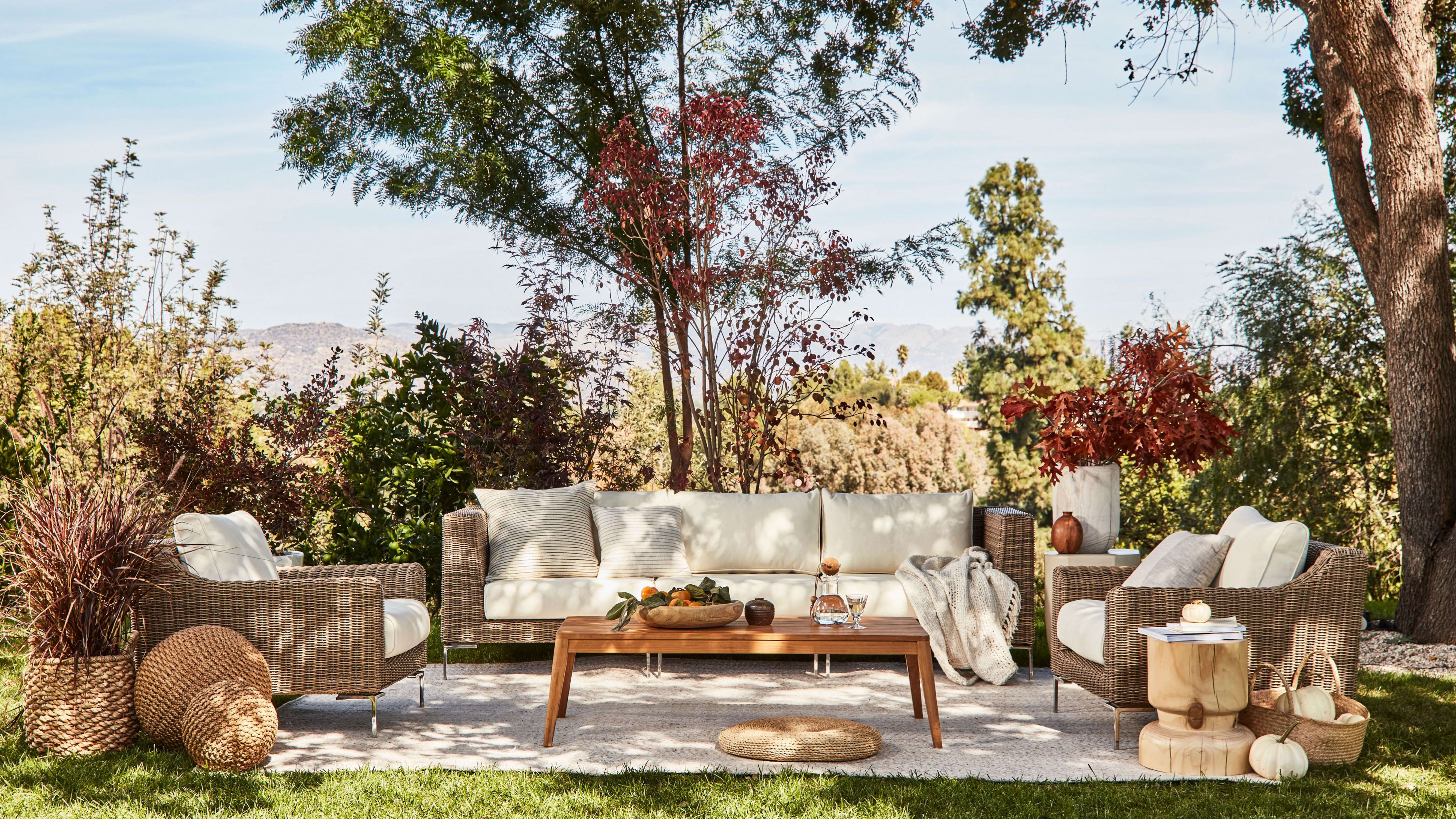 Wicker Outdoor Loveseat with Armless Chairs - 4 Seat By Outer