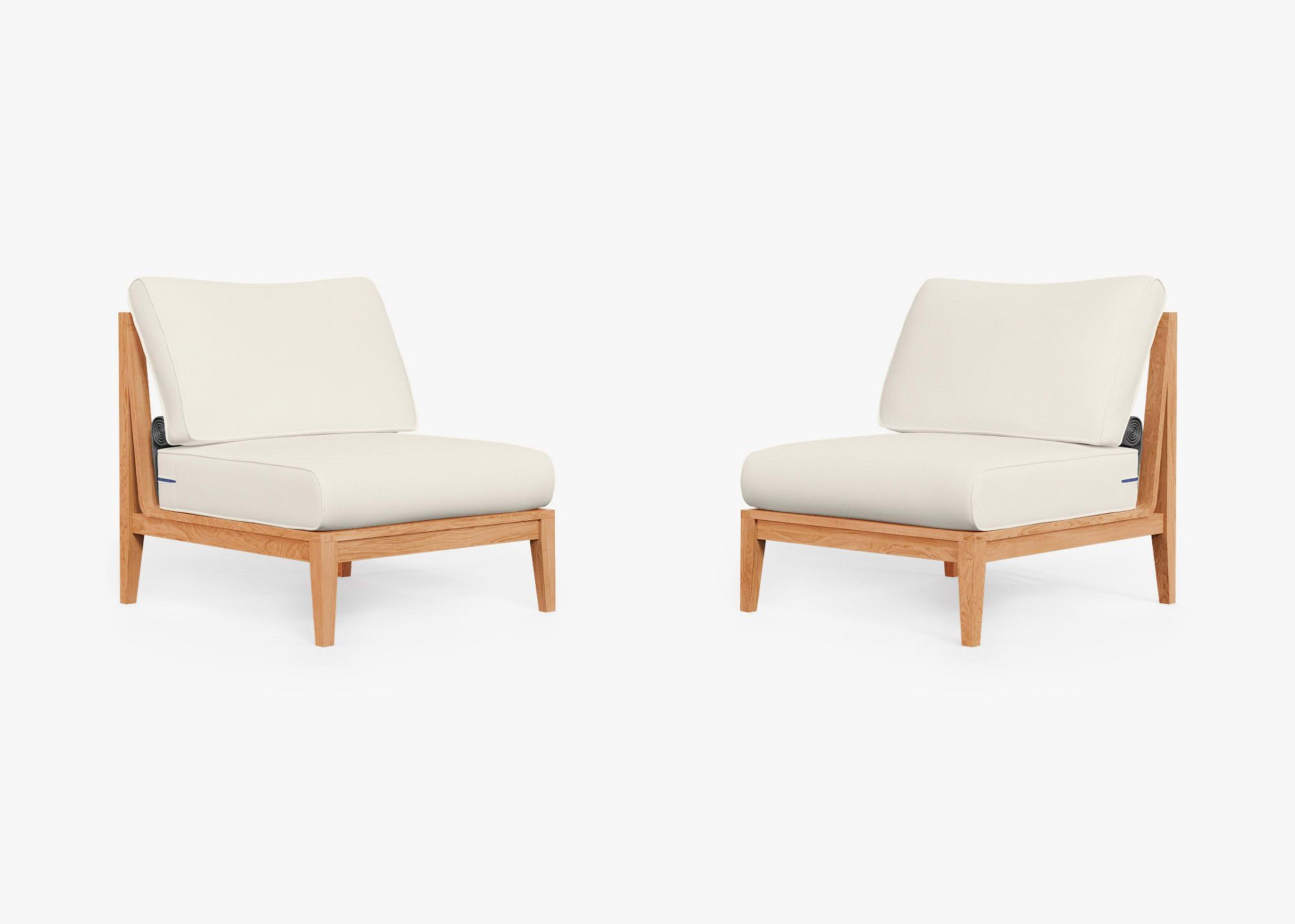 Teak Outdoor Armless Chair Conversation Set by Outer