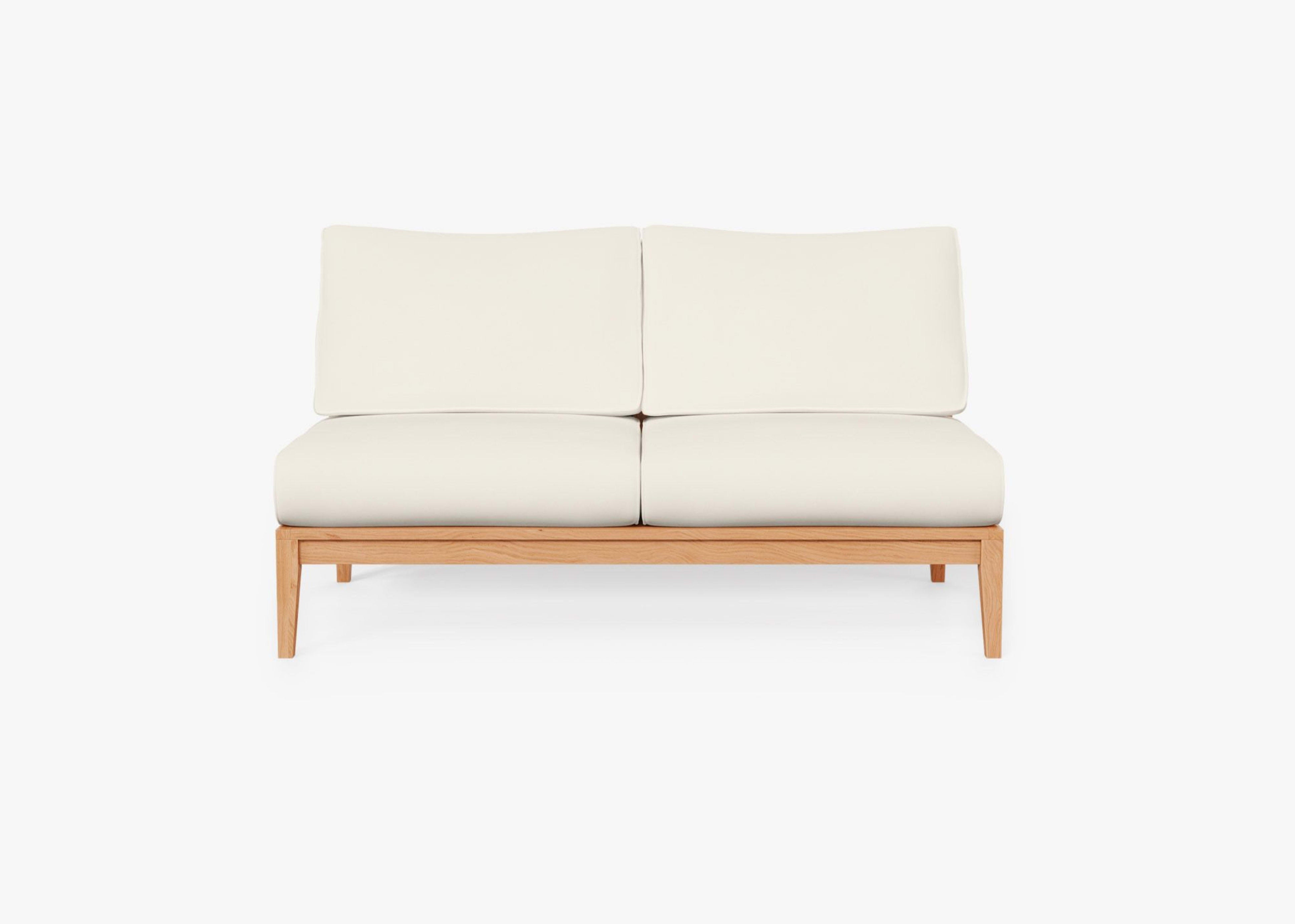 Teak Outdoor Armless Loveseat By Outer