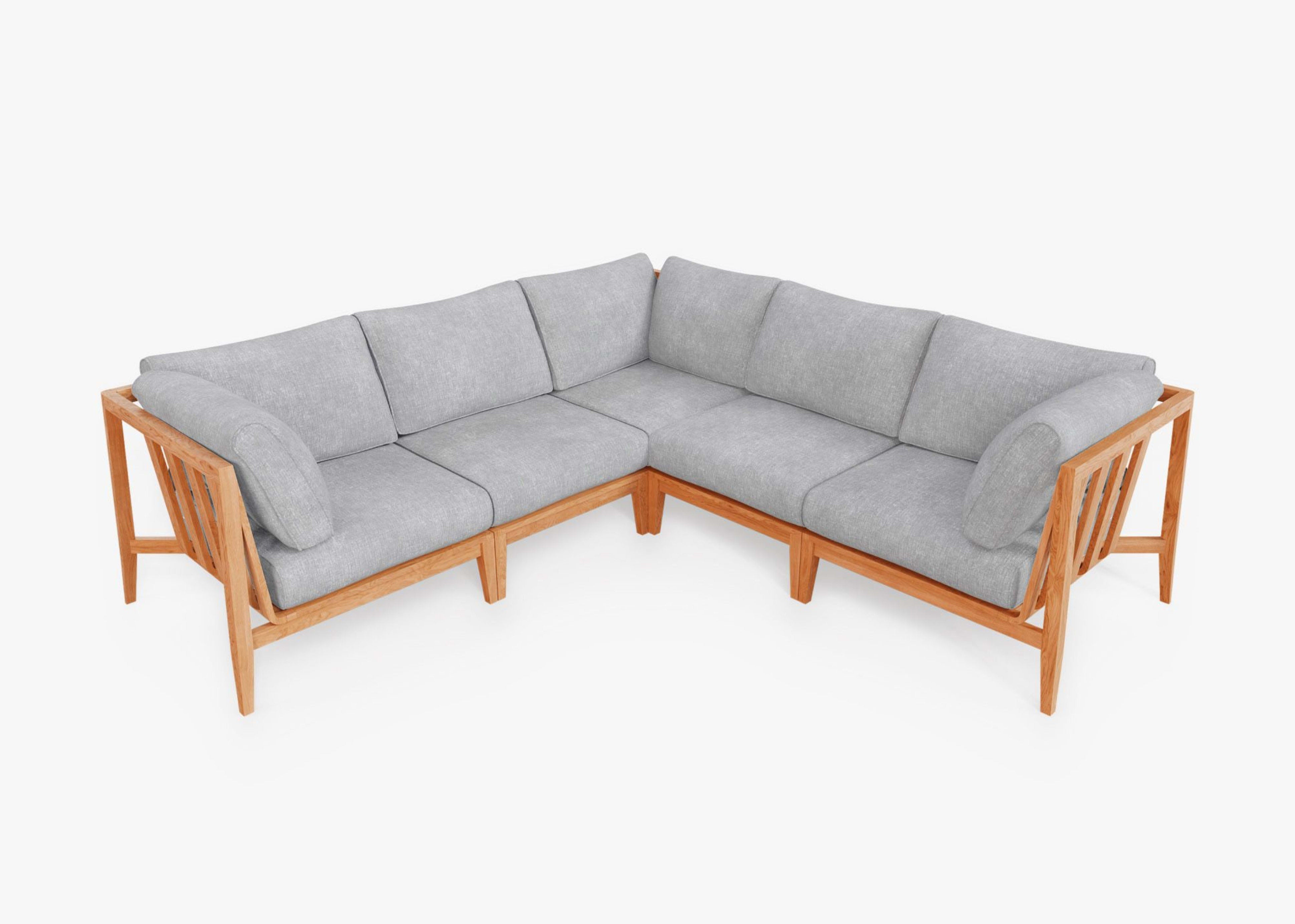 Teak Outdoor Corner Sectional - 5 Seat by Outer