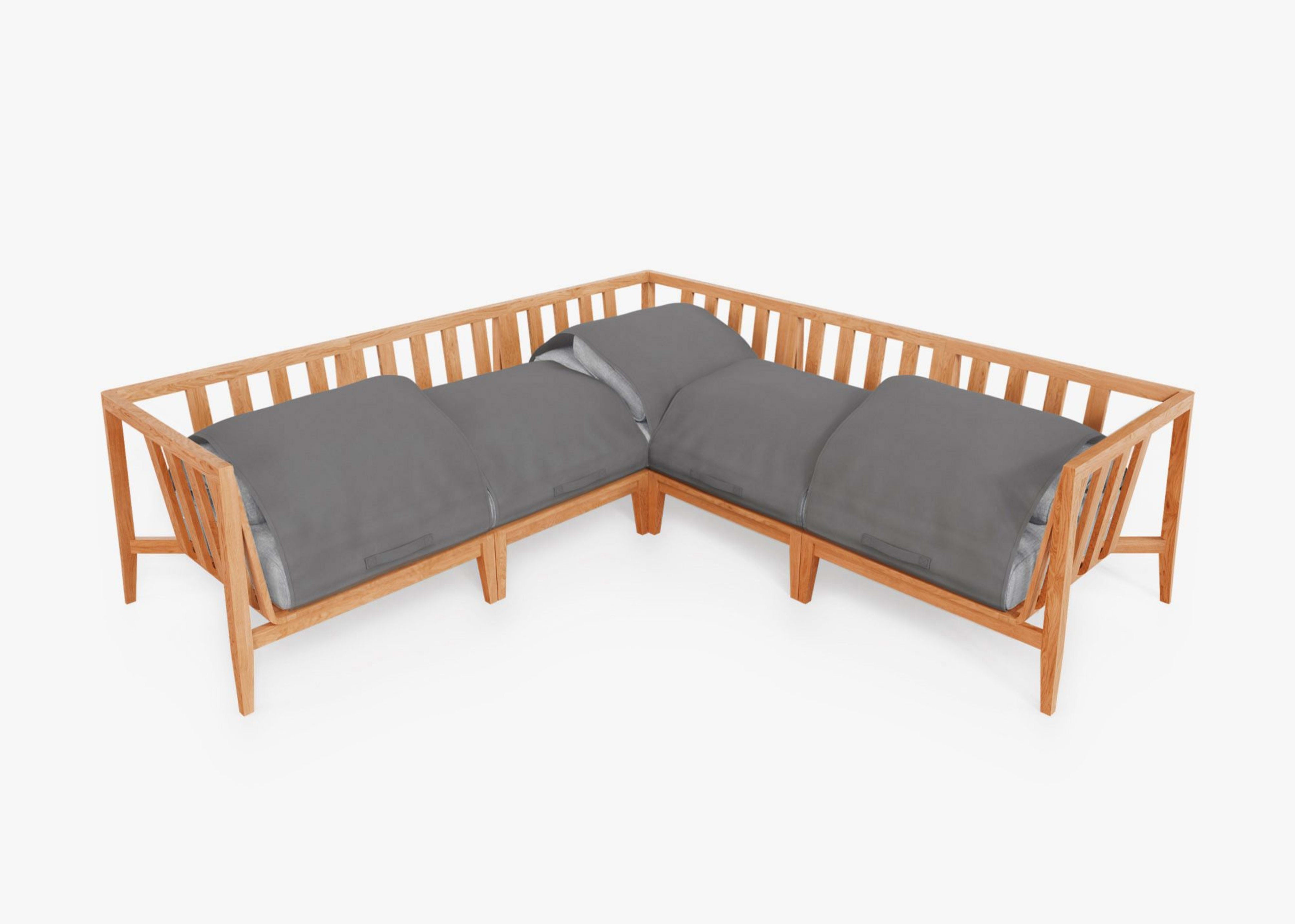 Teak Outdoor Corner Sectional - 5 Seat by Outer