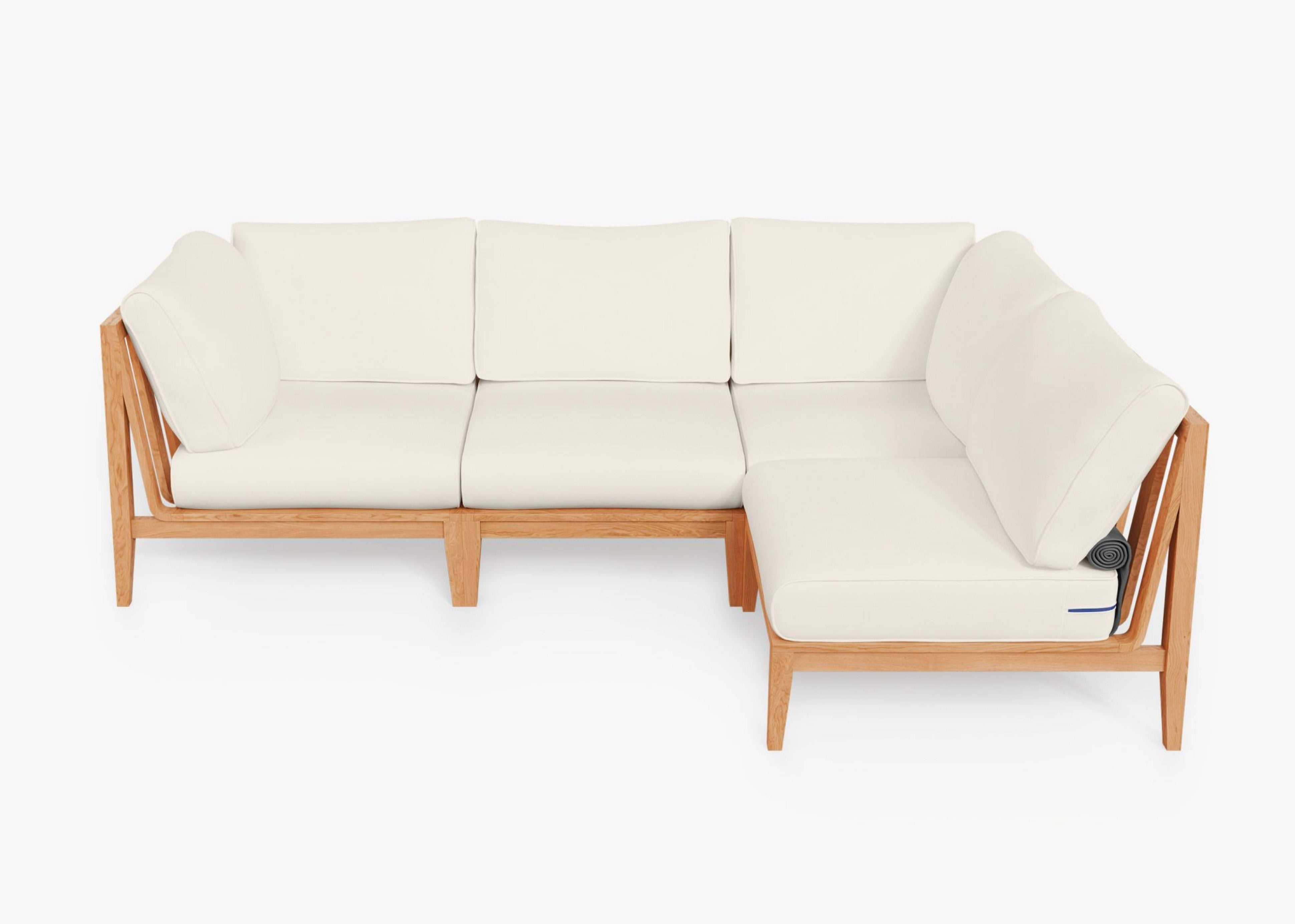 Teak Outdoor L Sectional - 4 Seat by Outer
