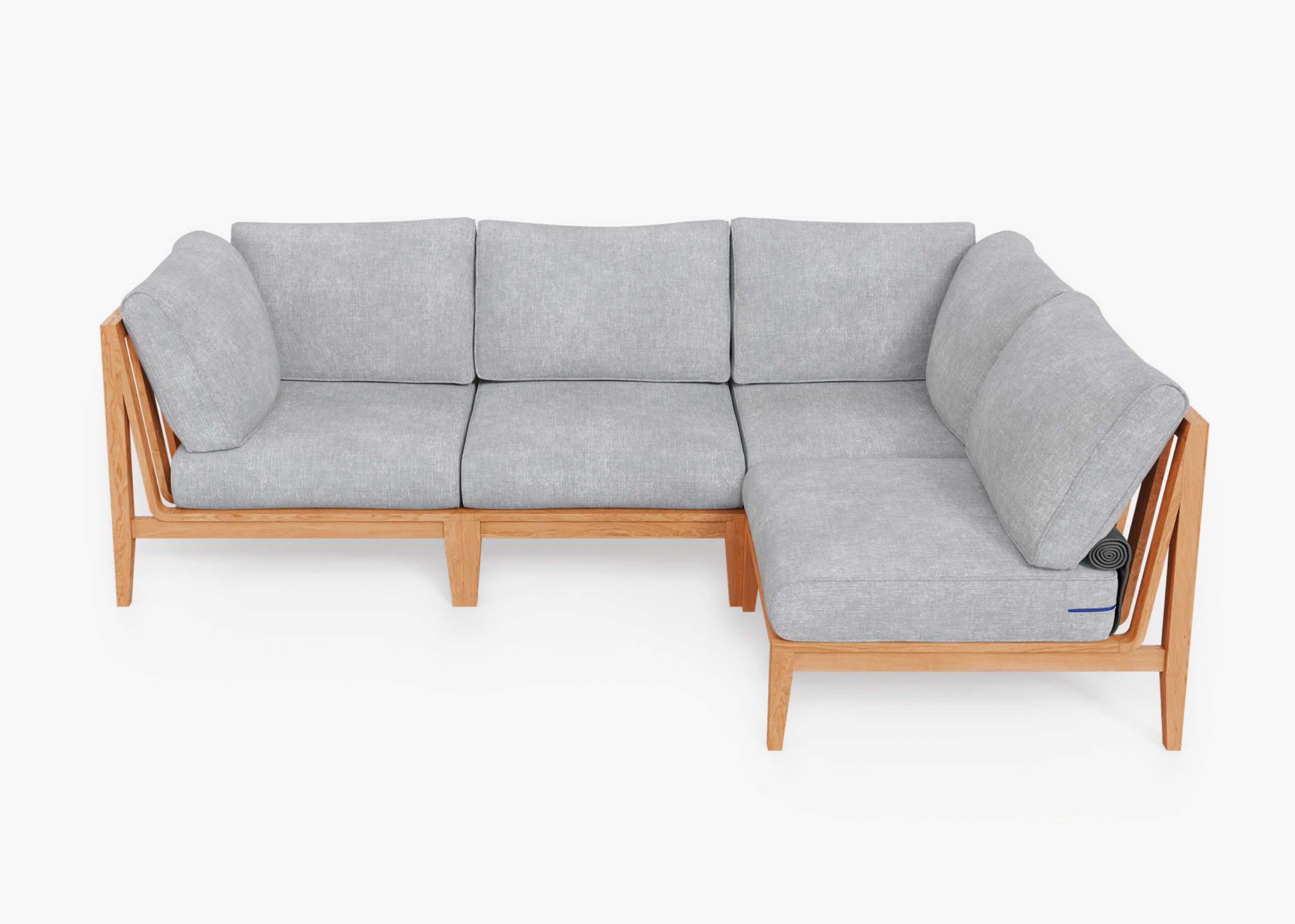 Teak Outdoor L Sectional - 4 Seat by Outer