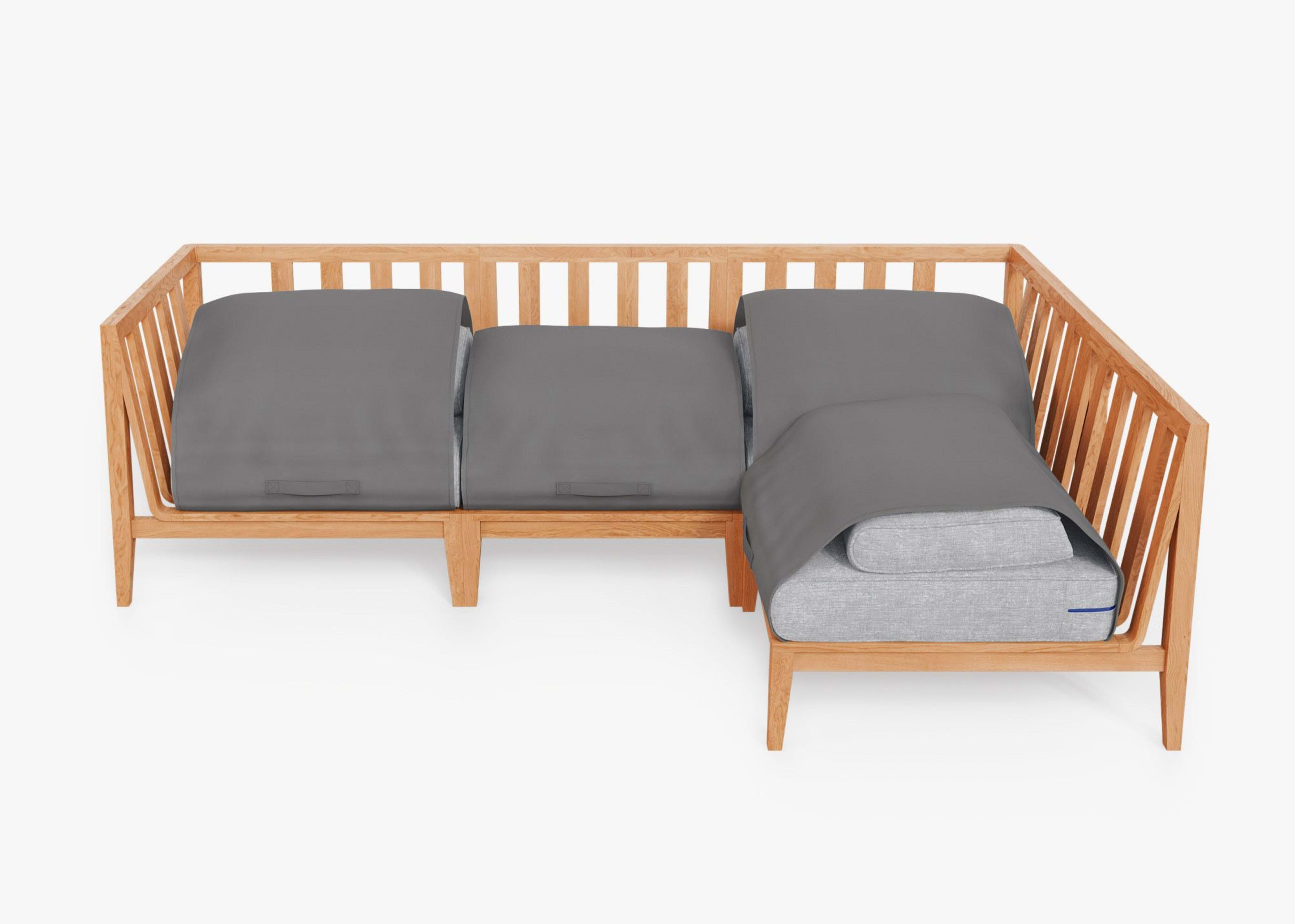Teak Outdoor L Sectional - 4 Seat by Outer