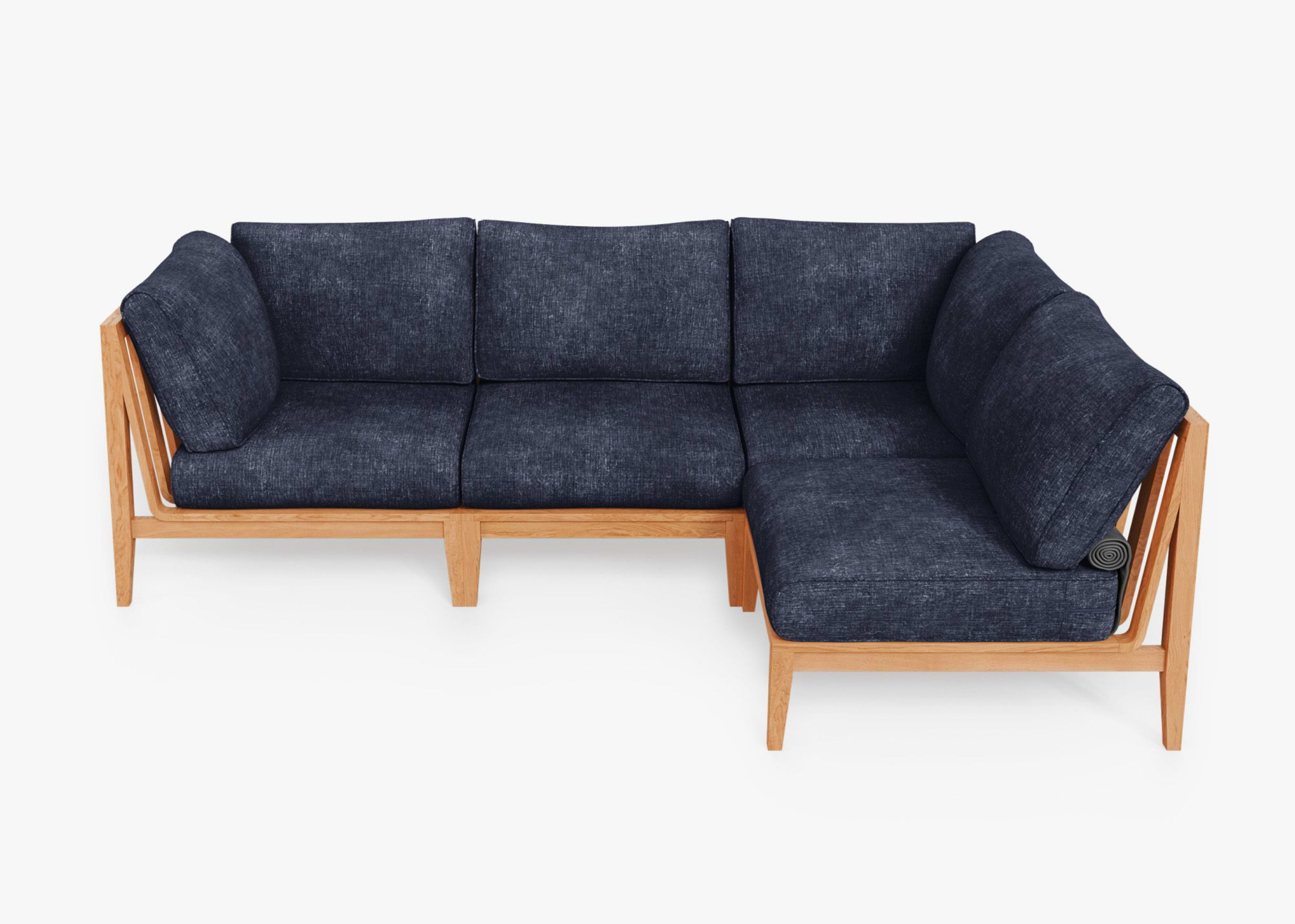Teak Outdoor L Sectional - 4 Seat by Outer