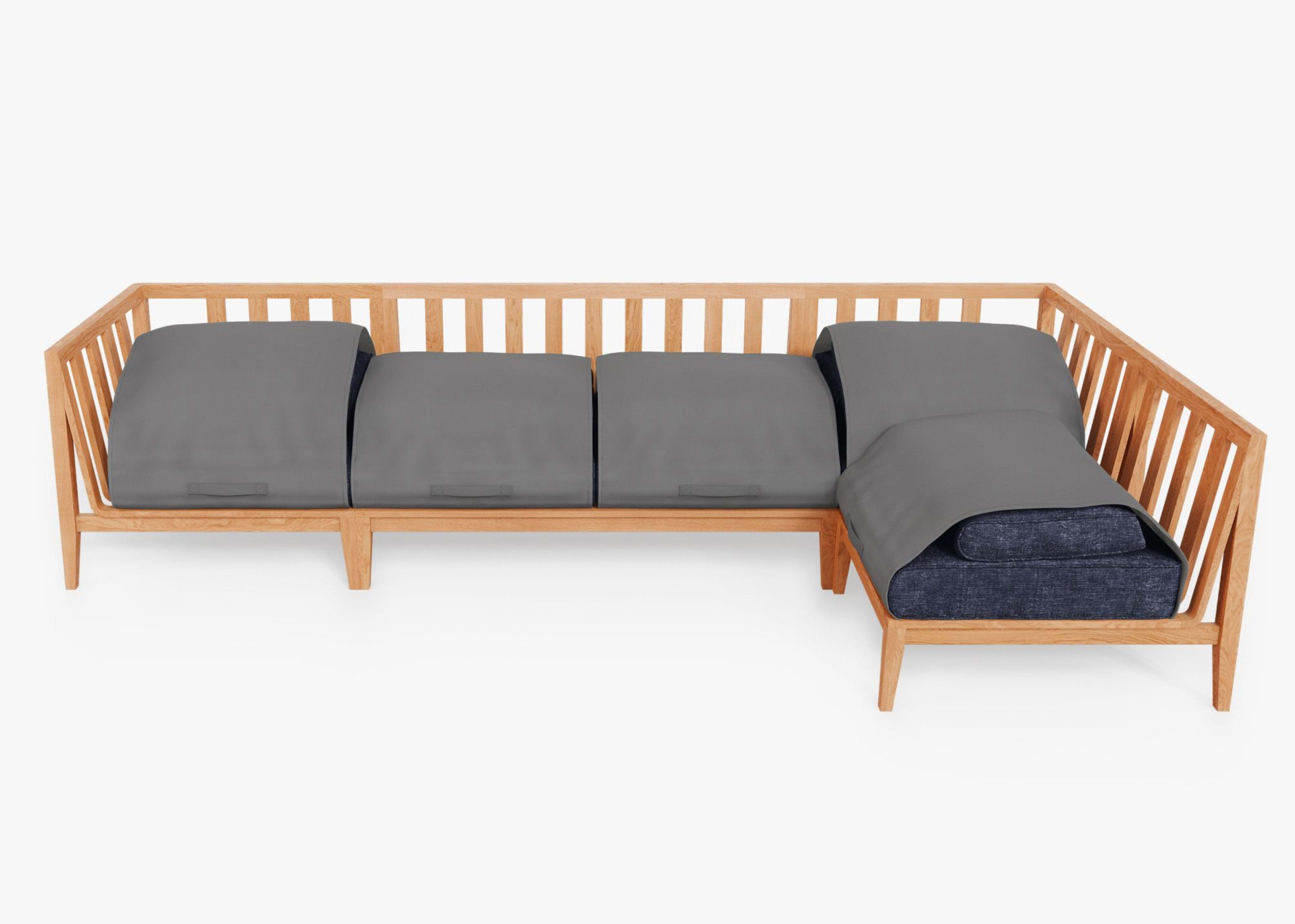 Teak Outdoor L Sectional - 5 Seat By Outer