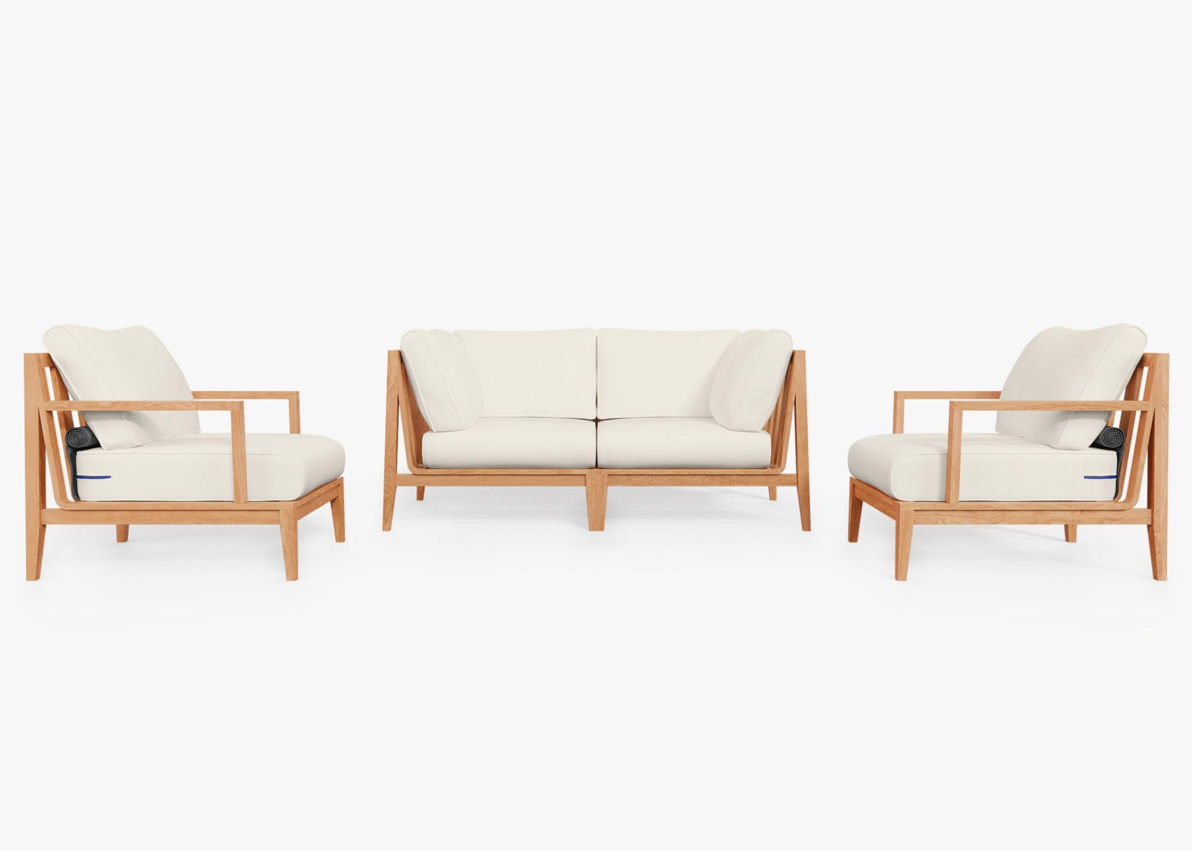Teak Outdoor Loveseat with Armchairs - 4 Seat by Outer