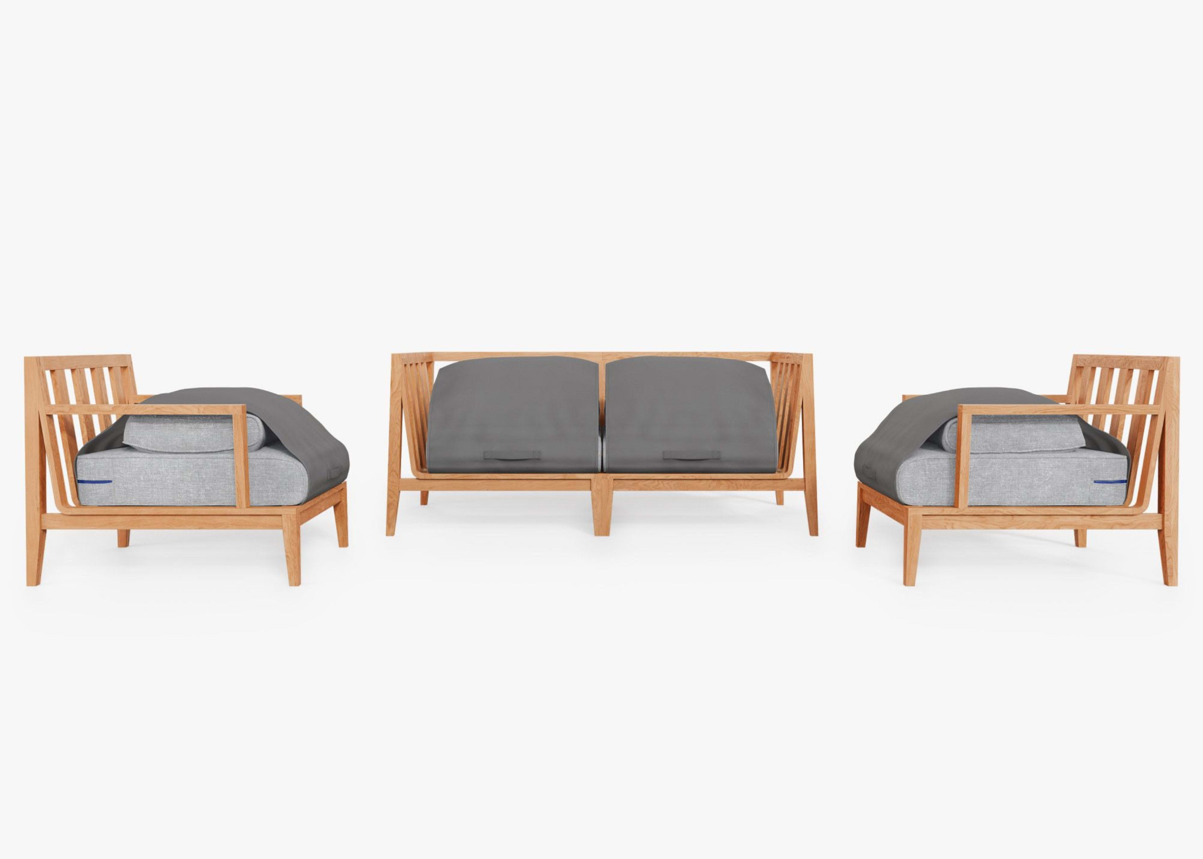 Teak Outdoor Loveseat with Armchairs - 4 Seat by Outer