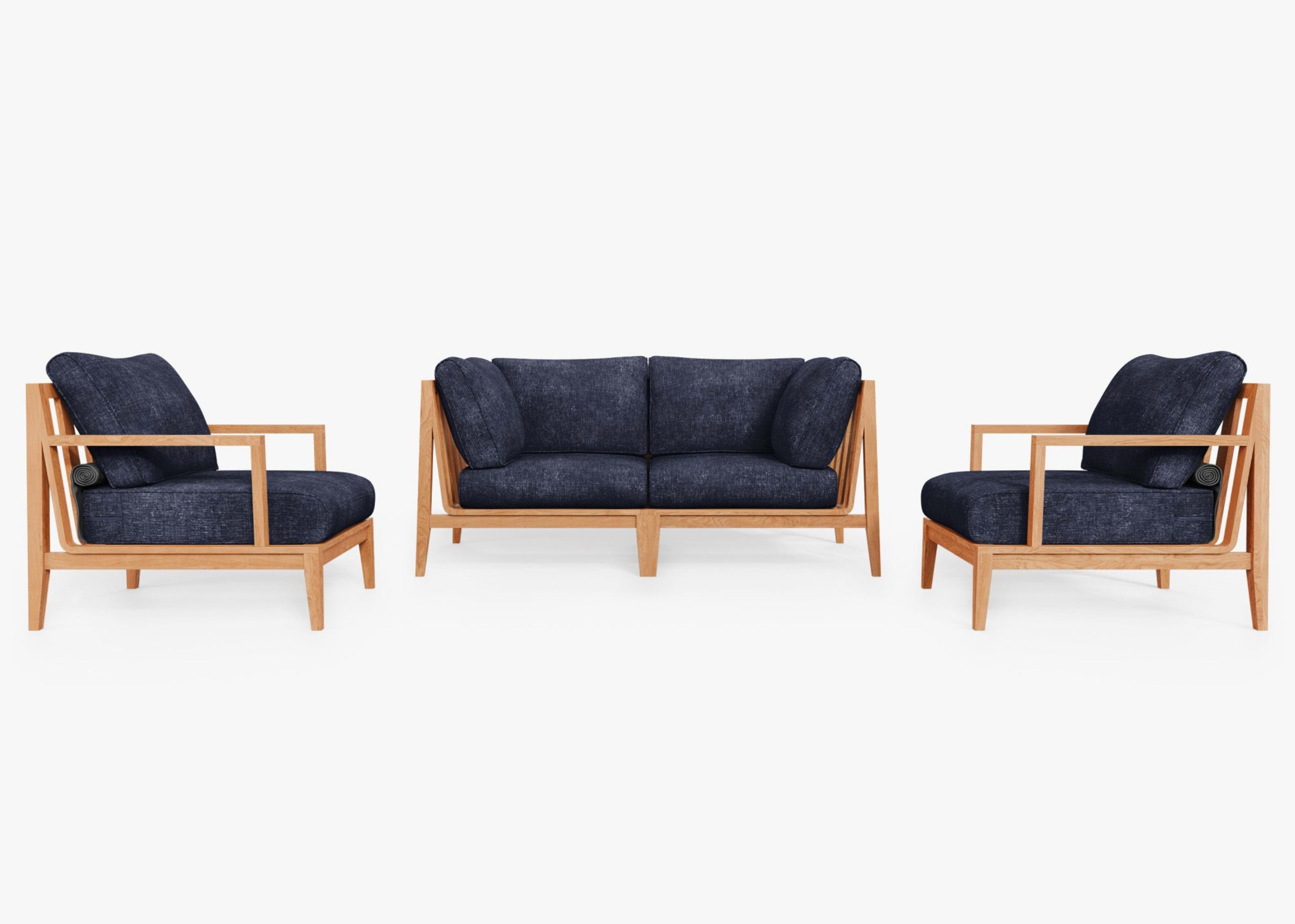 Teak Outdoor Loveseat with Armchairs - 4 Seat by Outer