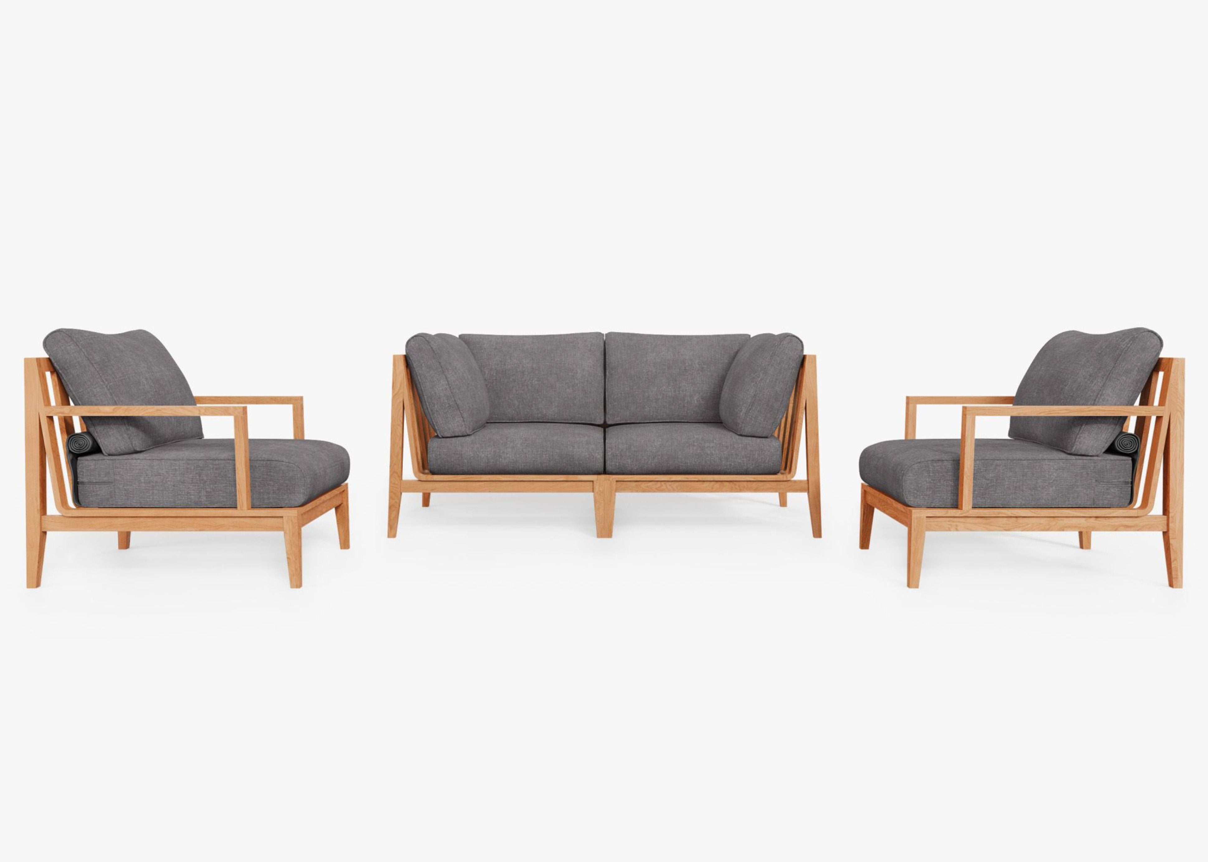 Teak Outdoor Loveseat with Armchairs - 4 Seat by Outer