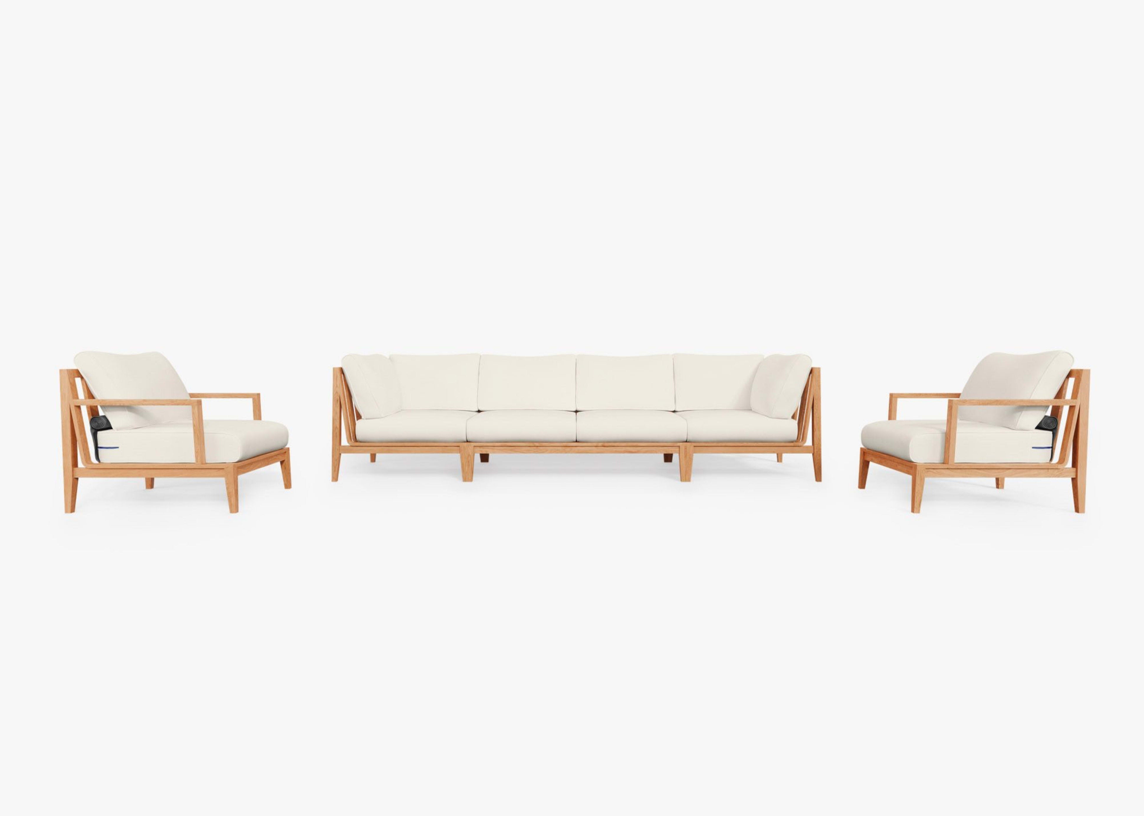 Teak Outdoor Sofa with Armchairs - 6 Seat by Outer