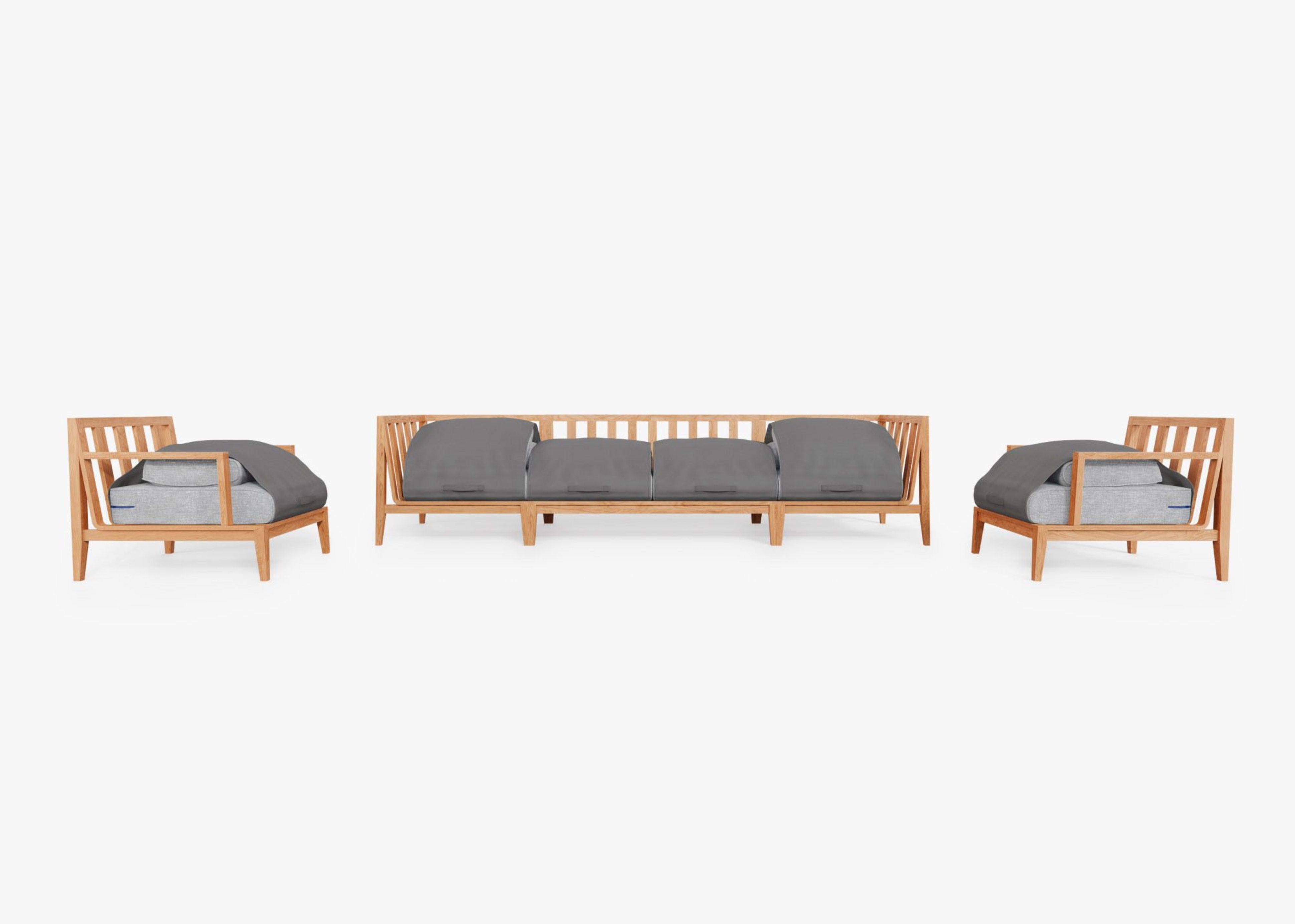 Teak Outdoor Sofa with Armchairs - 6 Seat by Outer