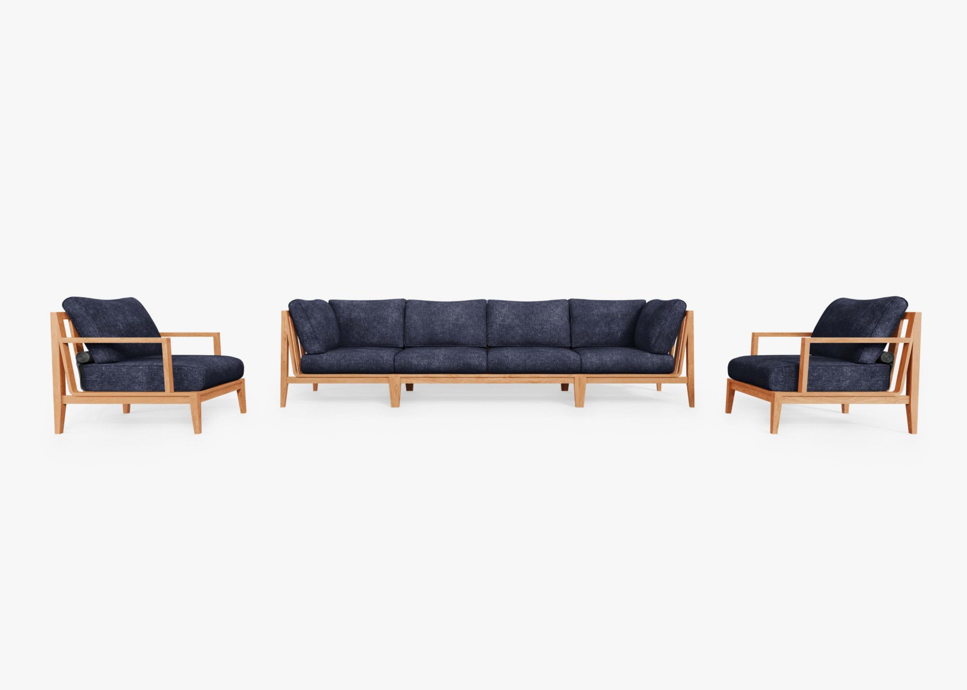 Teak Outdoor Sofa with Armchairs - 6 Seat by Outer