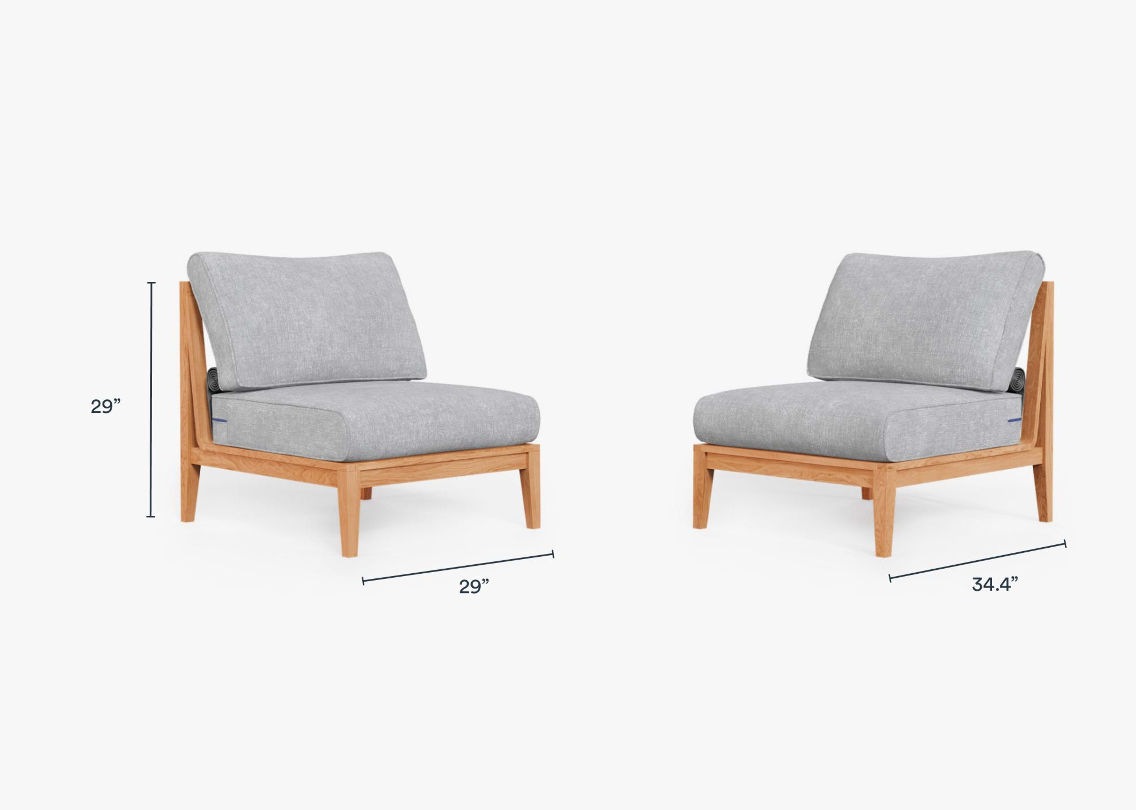 Teak Outdoor Armless Chair Conversation Set by Outer