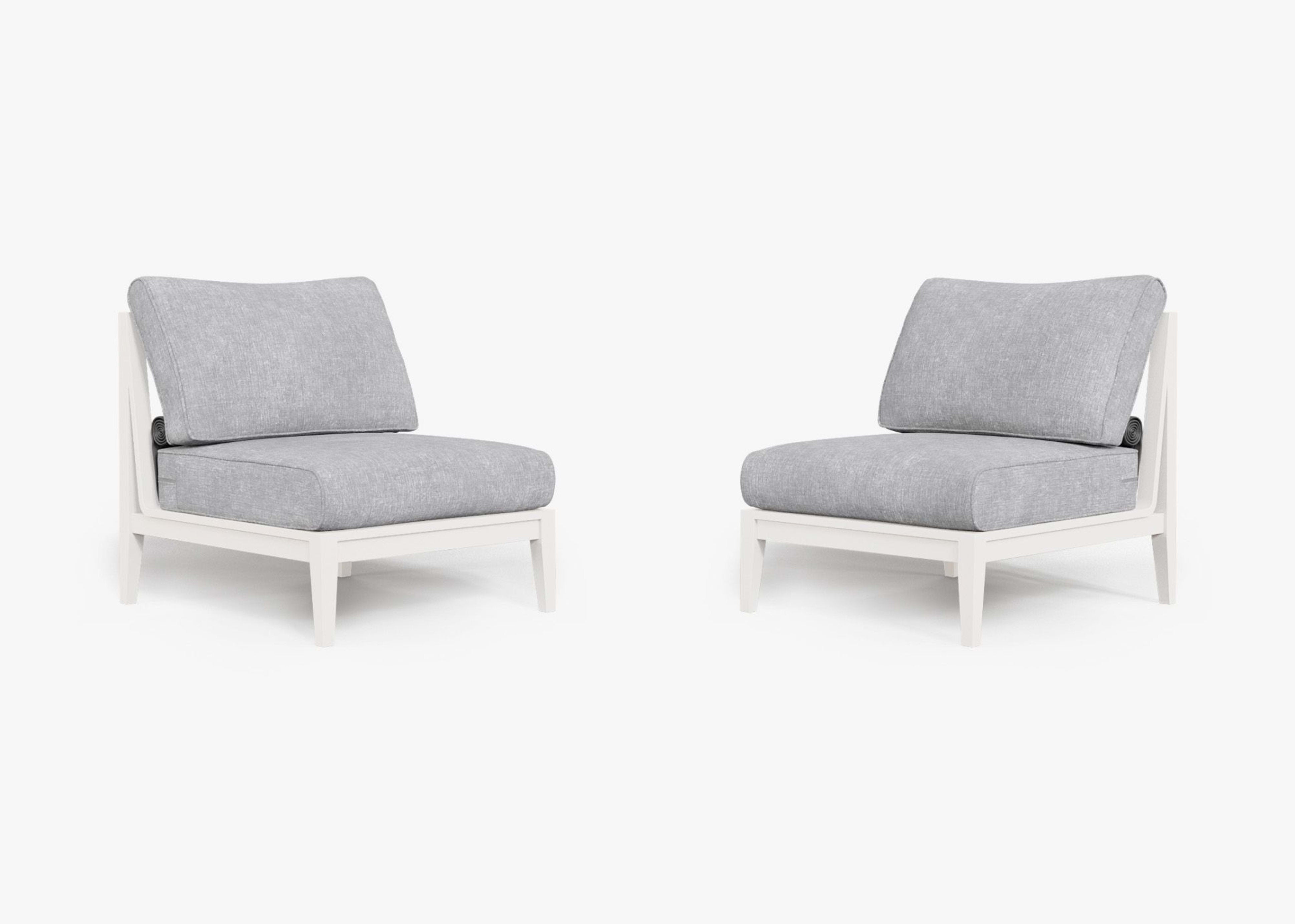 Aluminum Outdoor Armless Chair Conversation Set By Outer