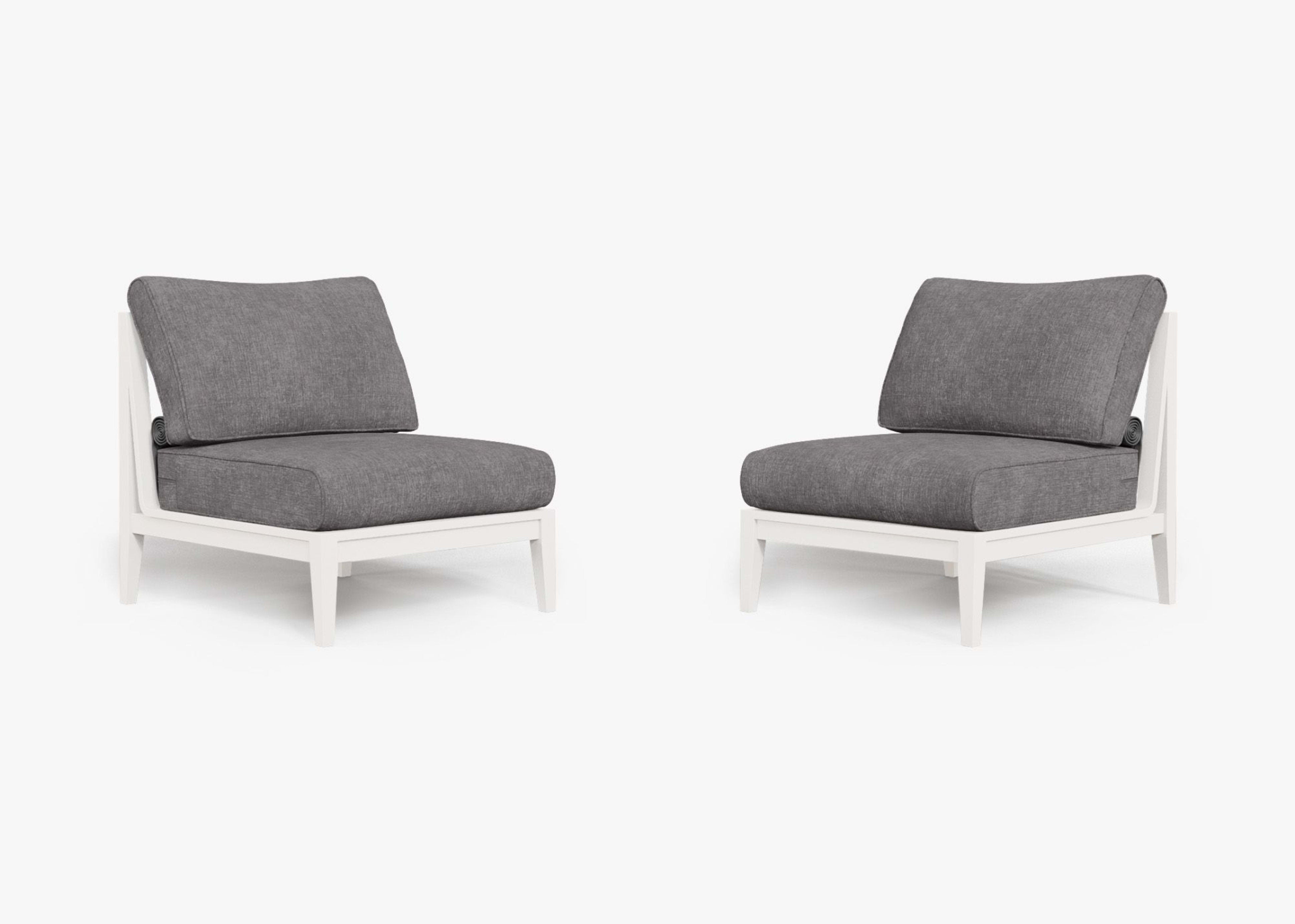 Aluminum Outdoor Armless Chair Conversation Set By Outer