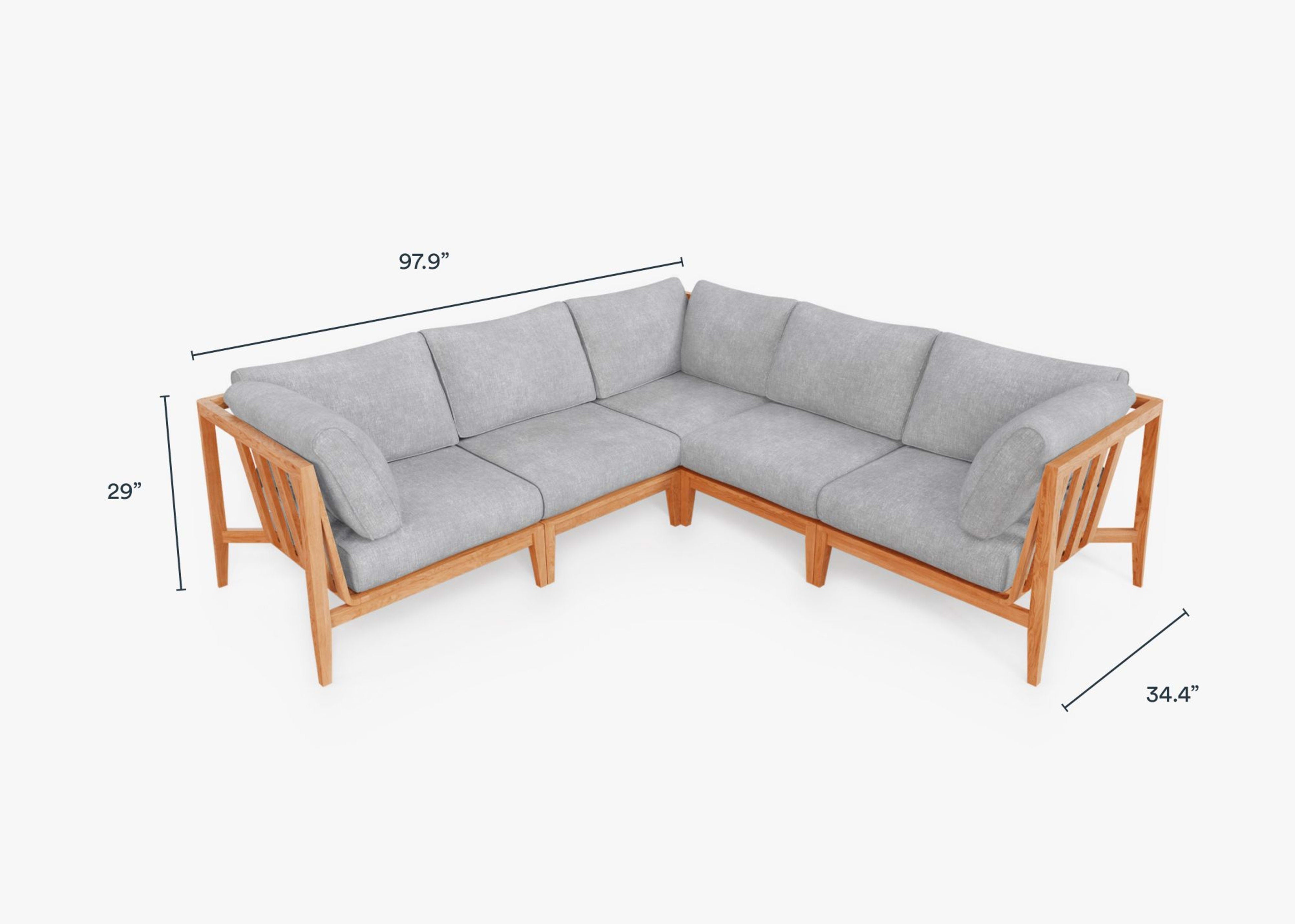 Teak Outdoor Corner Sectional - 5 Seat by Outer