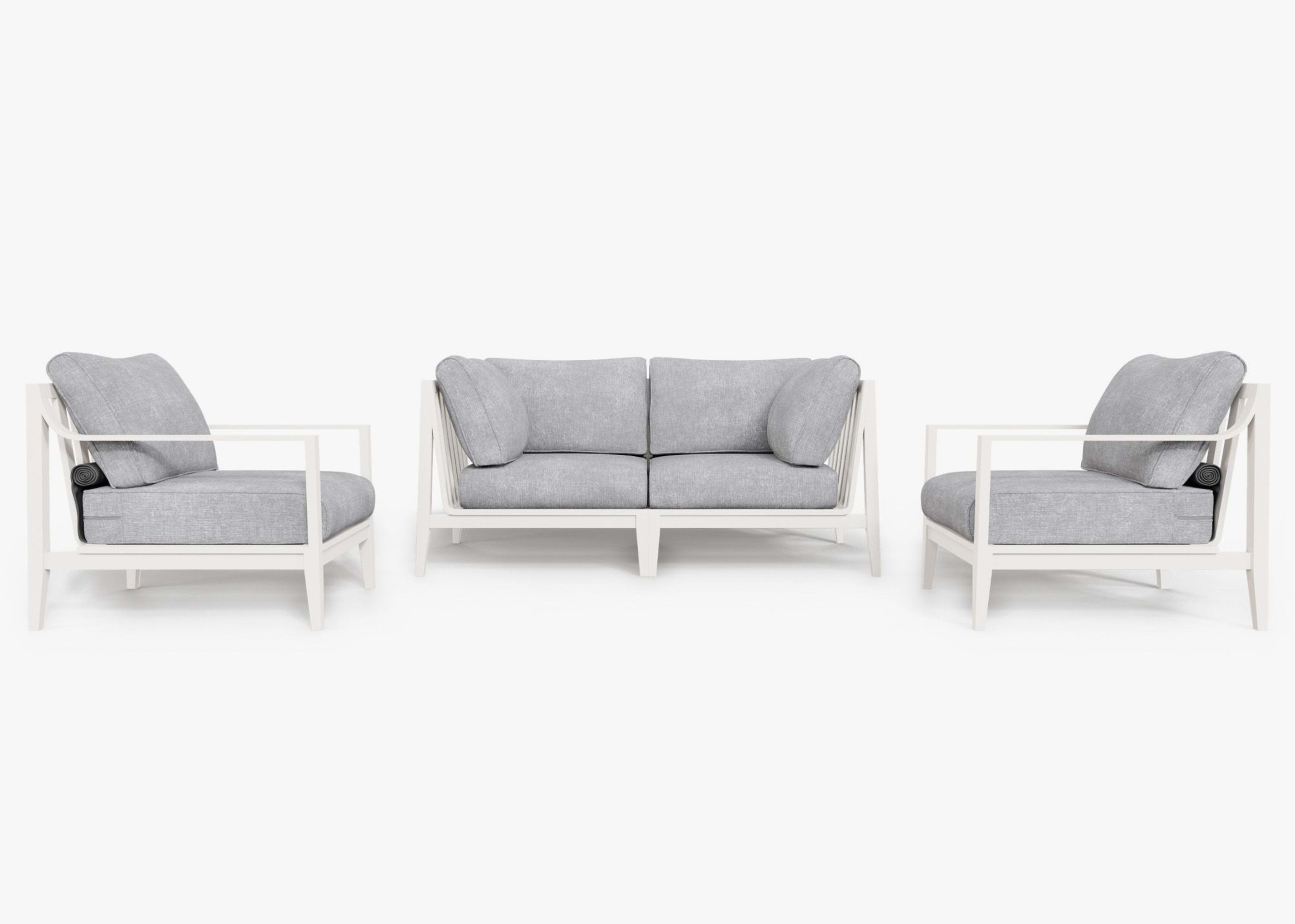 Aluminum Outdoor Loveseat with Armchairs - 4 Seat By Outer