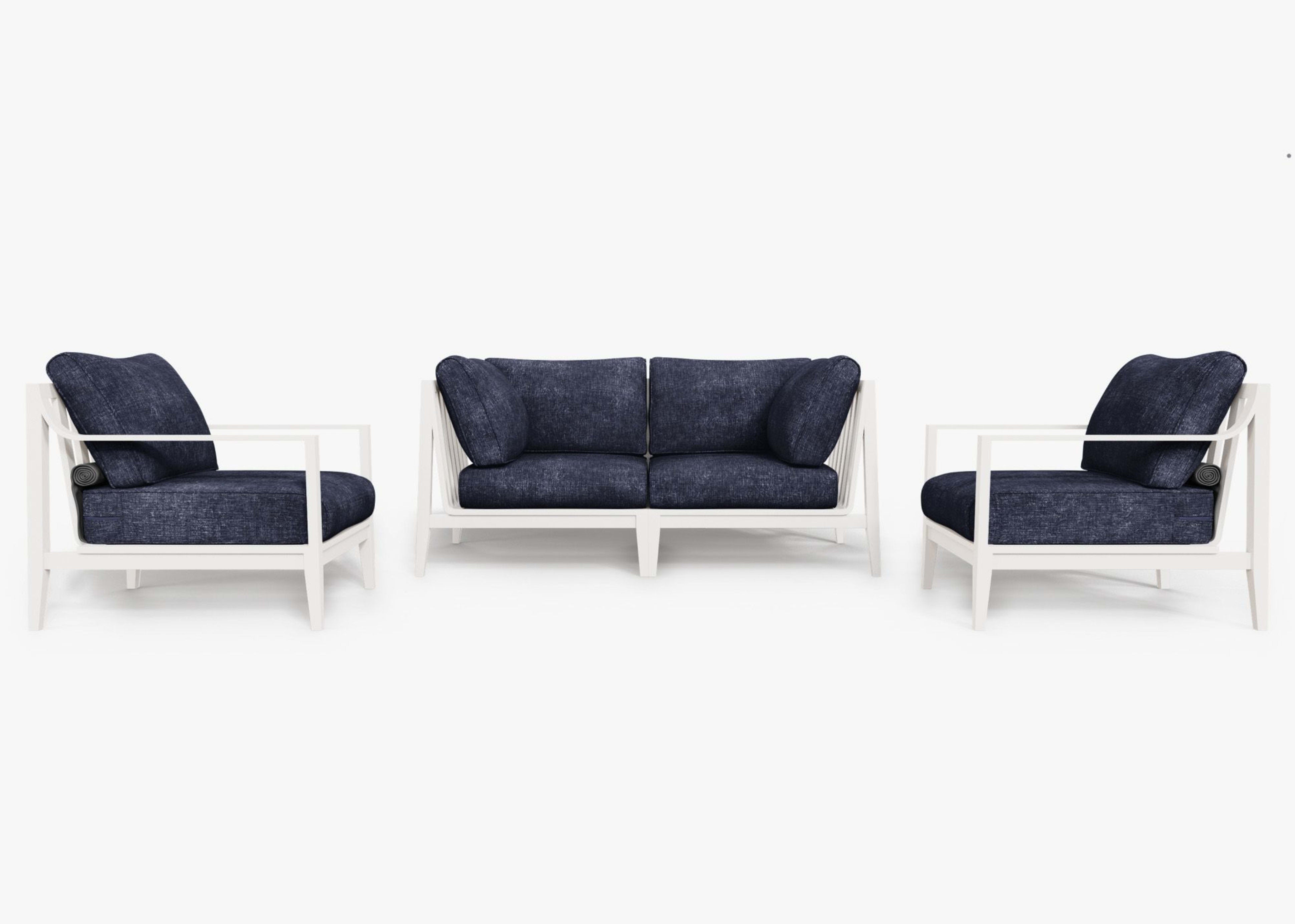 Aluminum Outdoor Loveseat with Armchairs - 4 Seat By Outer