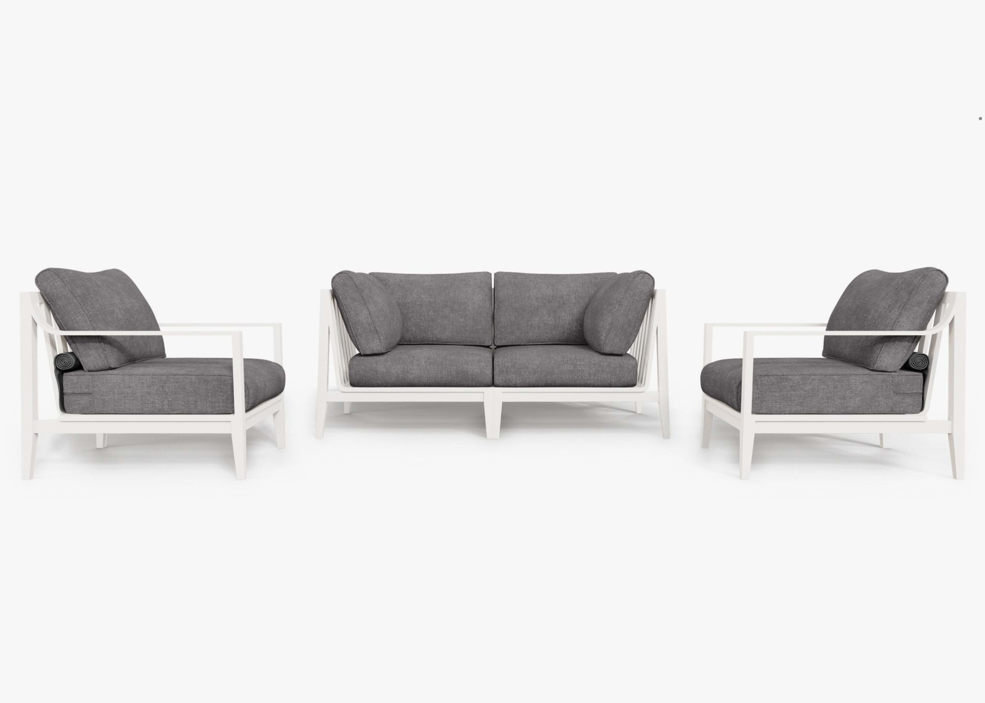Aluminum Outdoor Loveseat with Armchairs - 4 Seat By Outer