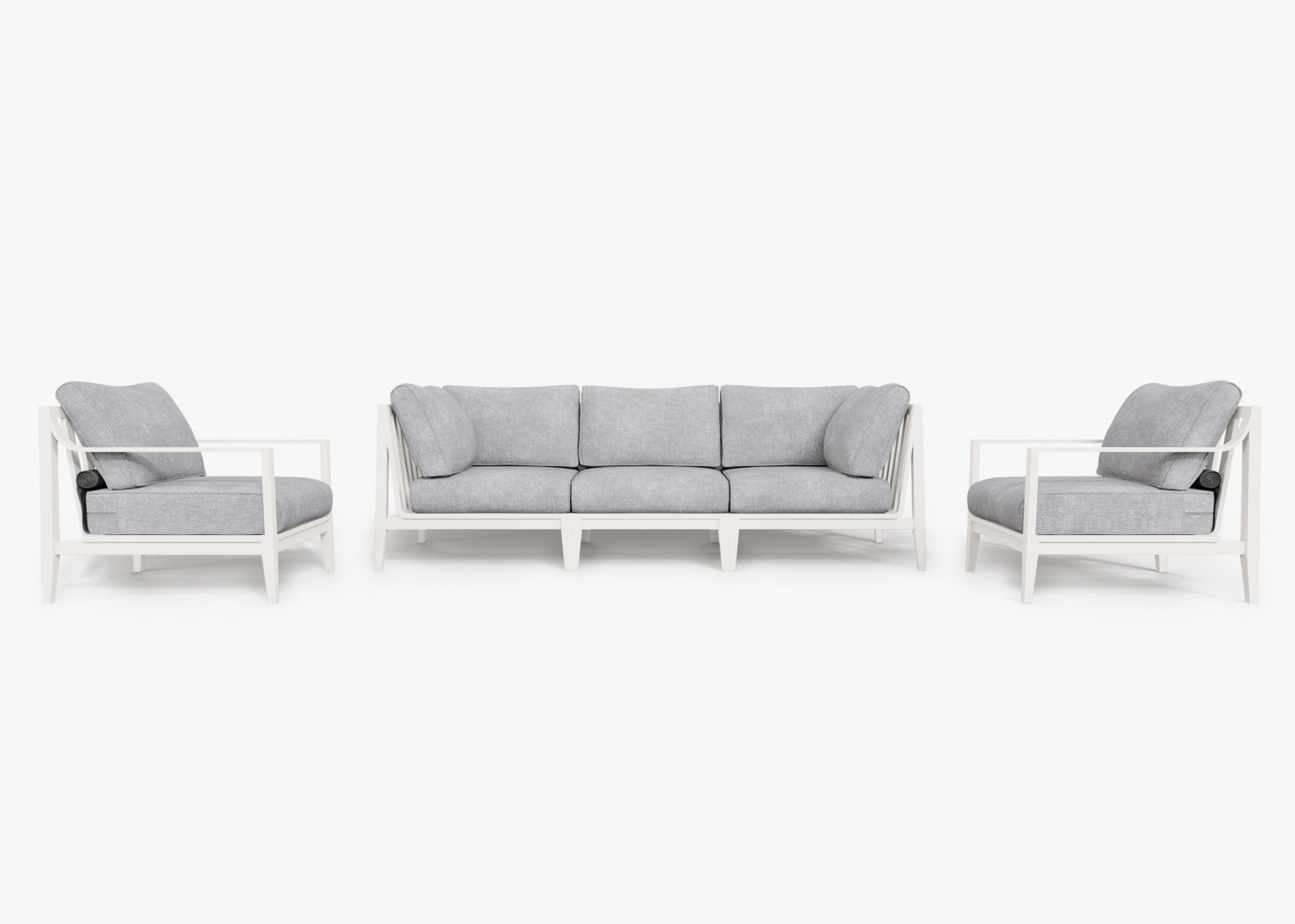 Aluminum Outdoor Sofa with Armchairs - 5 Seat By Outer