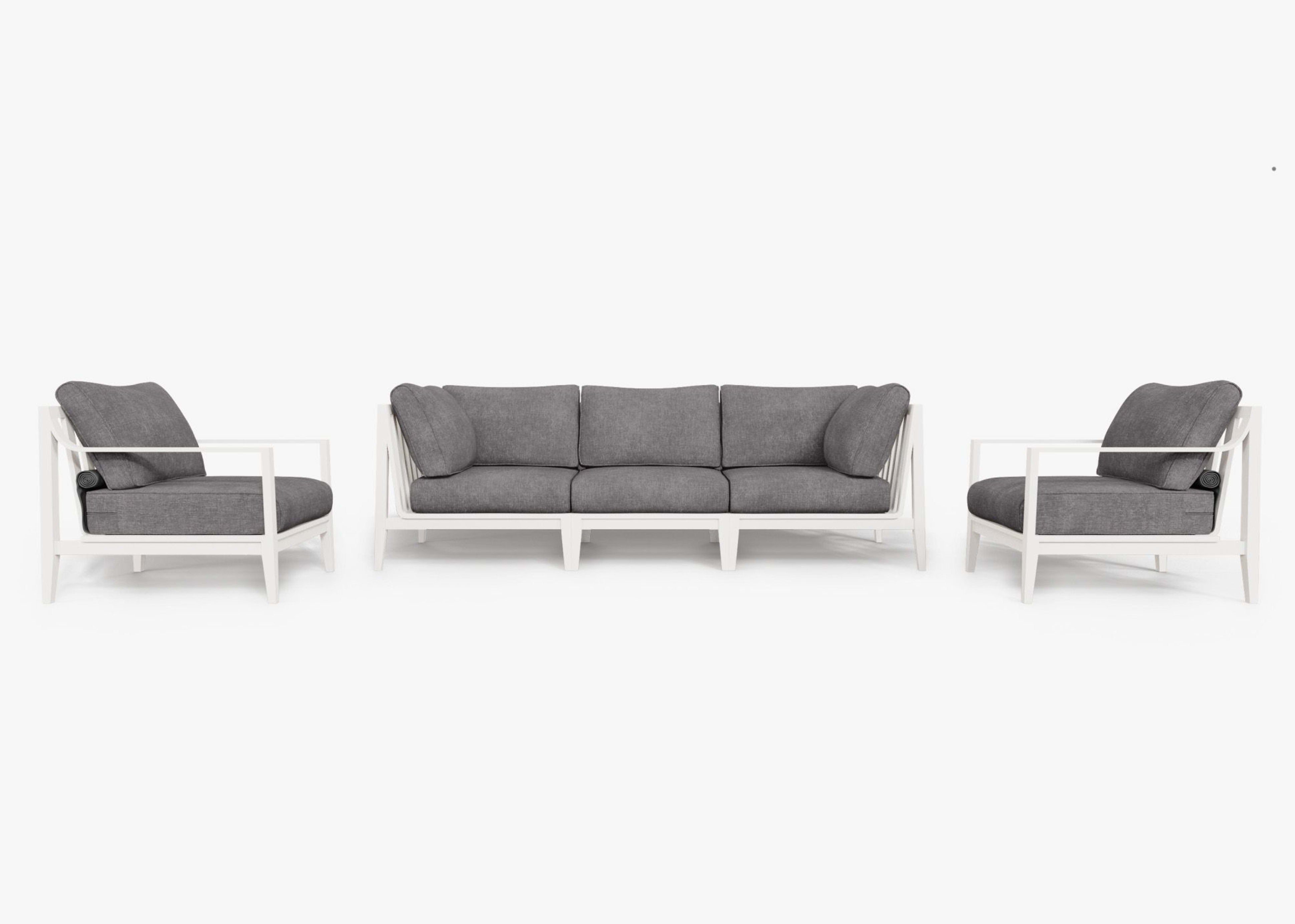 Aluminum Outdoor Sofa with Armchairs - 5 Seat By Outer