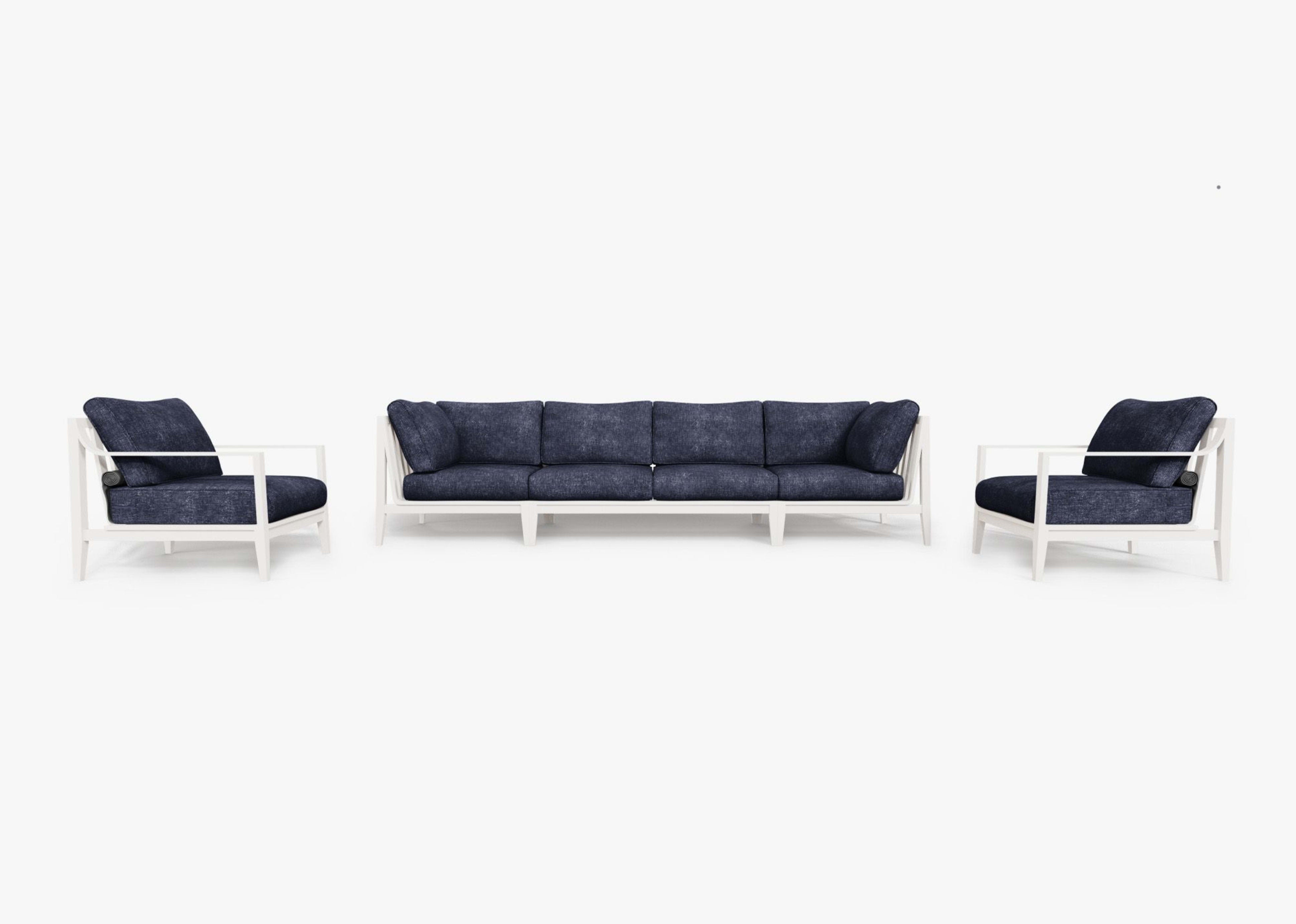 Aluminum Outdoor Sofa with Armchairs - 6 Seat By Outer