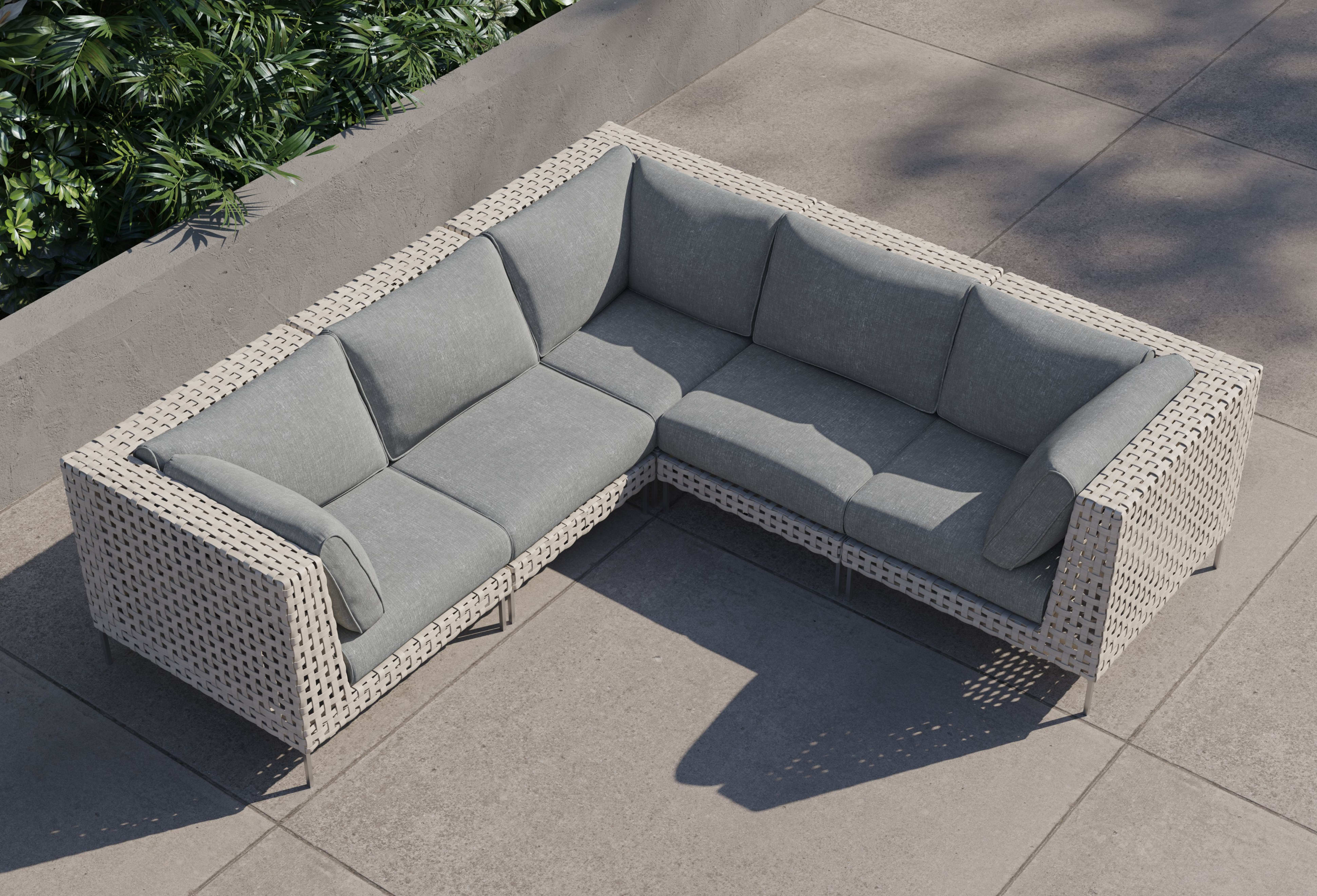 Wicker Outdoor Corner Sectional - 5 Seat By Outer