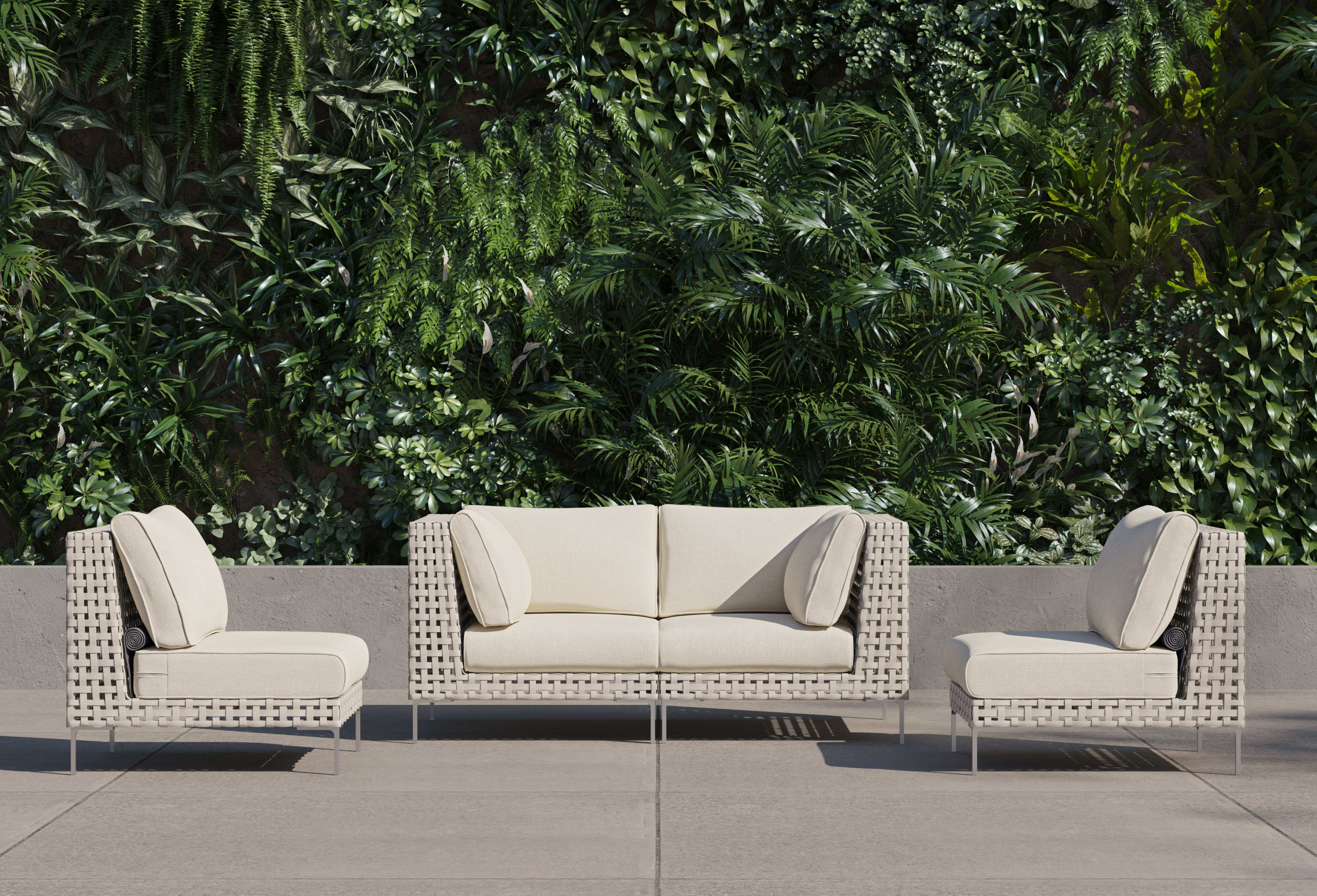Wicker Outdoor Loveseat with Armless Chairs - 4 Seat By Outer