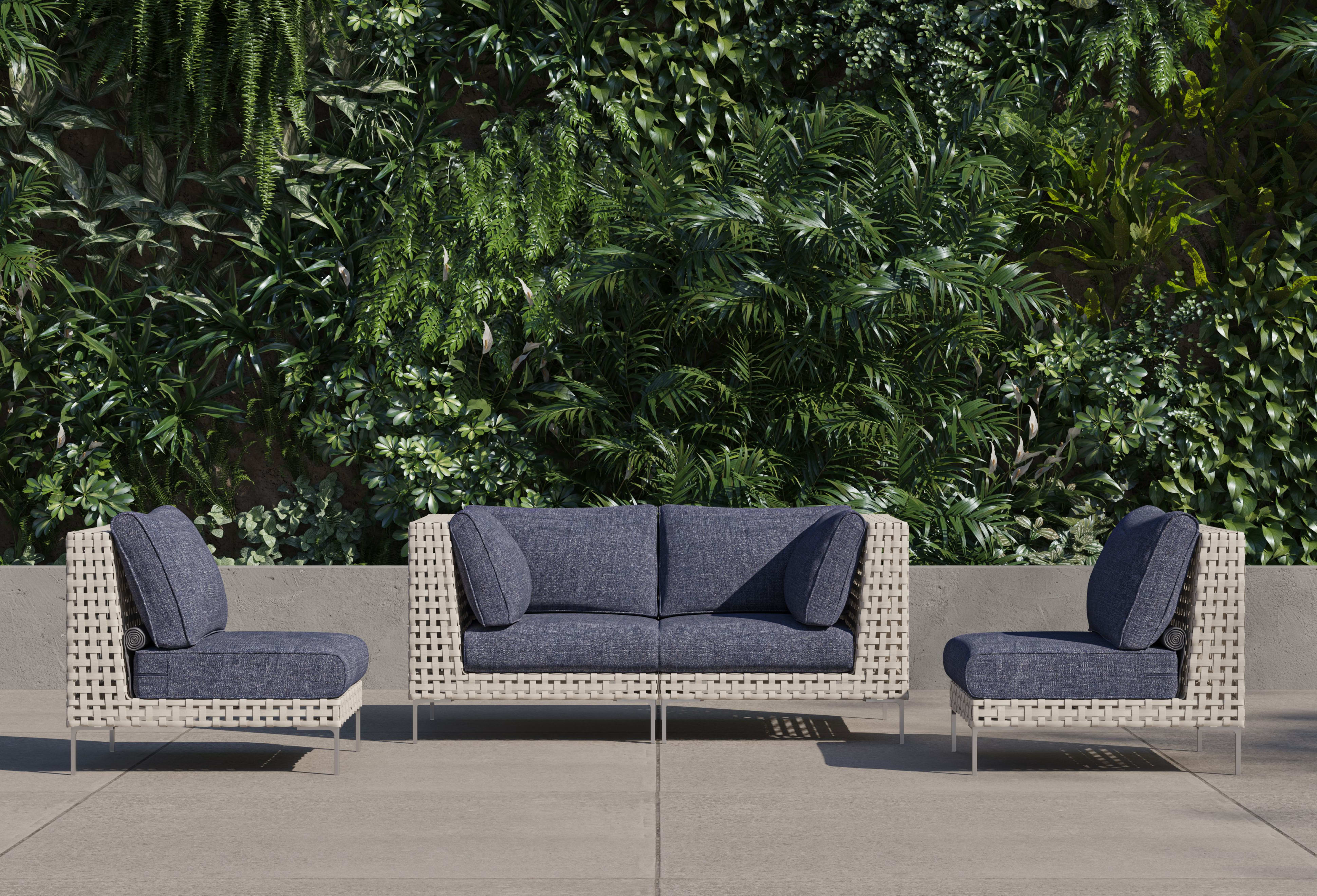 Wicker Outdoor Loveseat with Armless Chairs - 4 Seat By Outer
