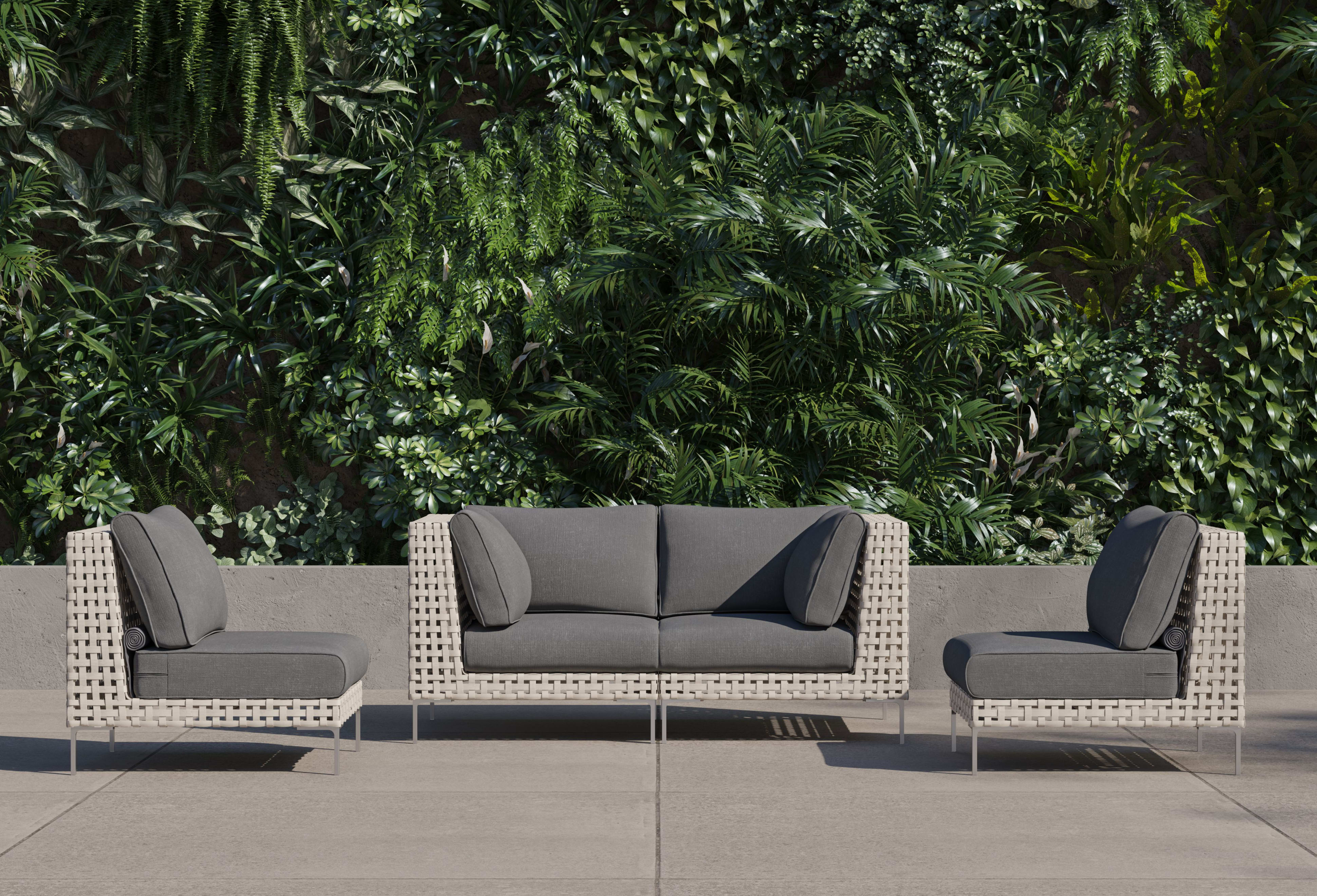 Wicker Outdoor Loveseat with Armless Chairs - 4 Seat By Outer