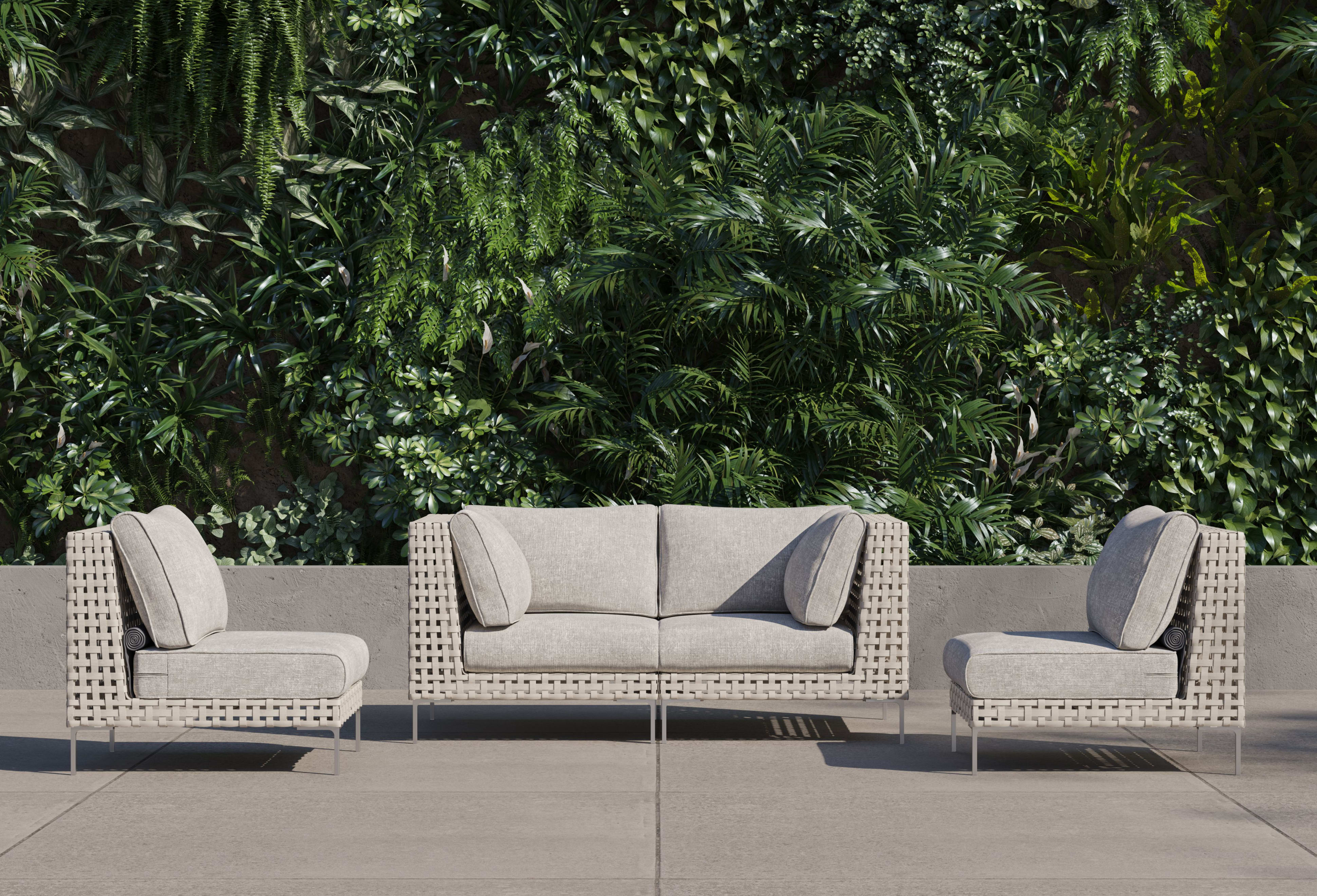 Wicker Outdoor Loveseat with Armless Chairs - 4 Seat By Outer
