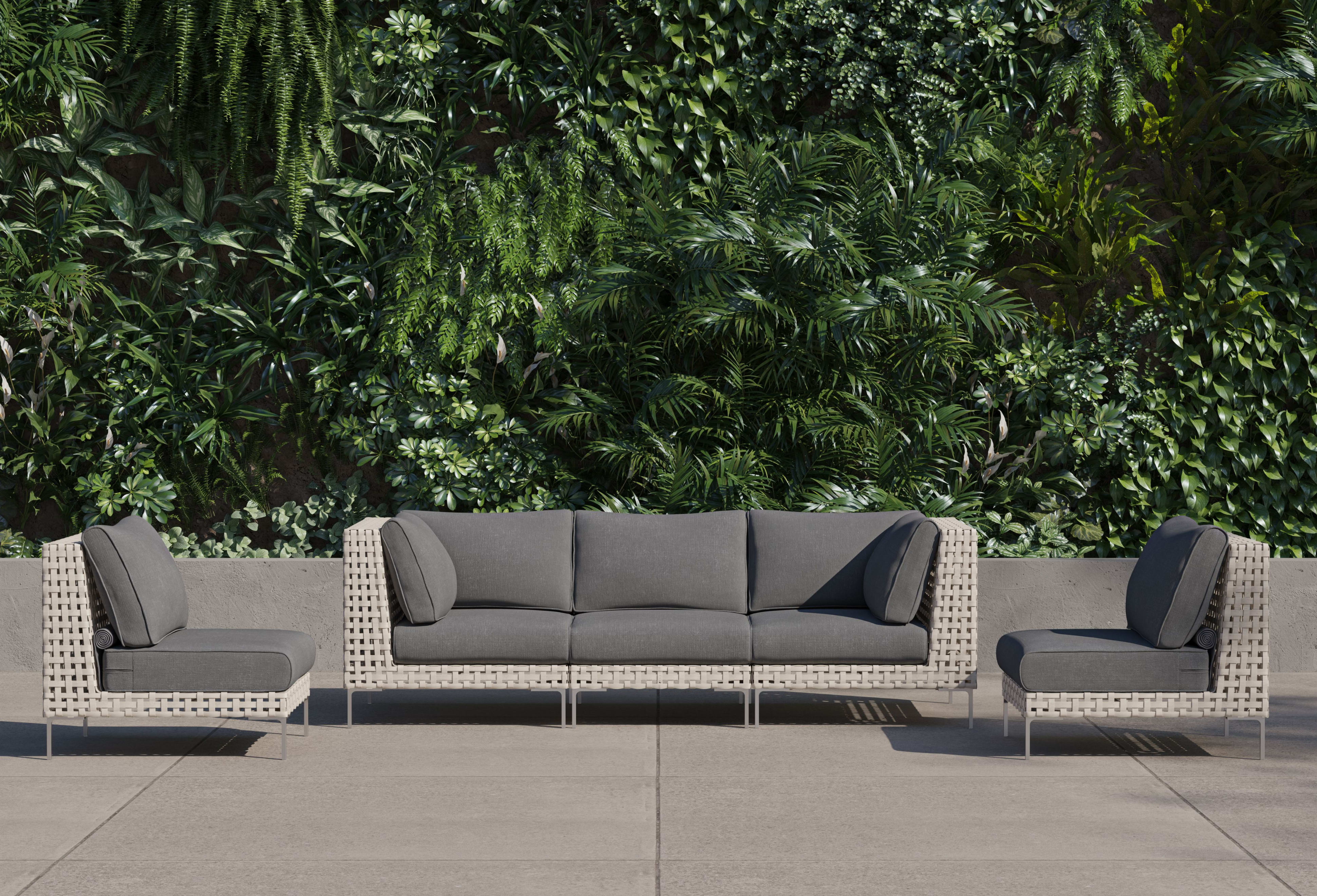 Wicker Outdoor Sofa with Armless Chairs - 5 Seat By Outer