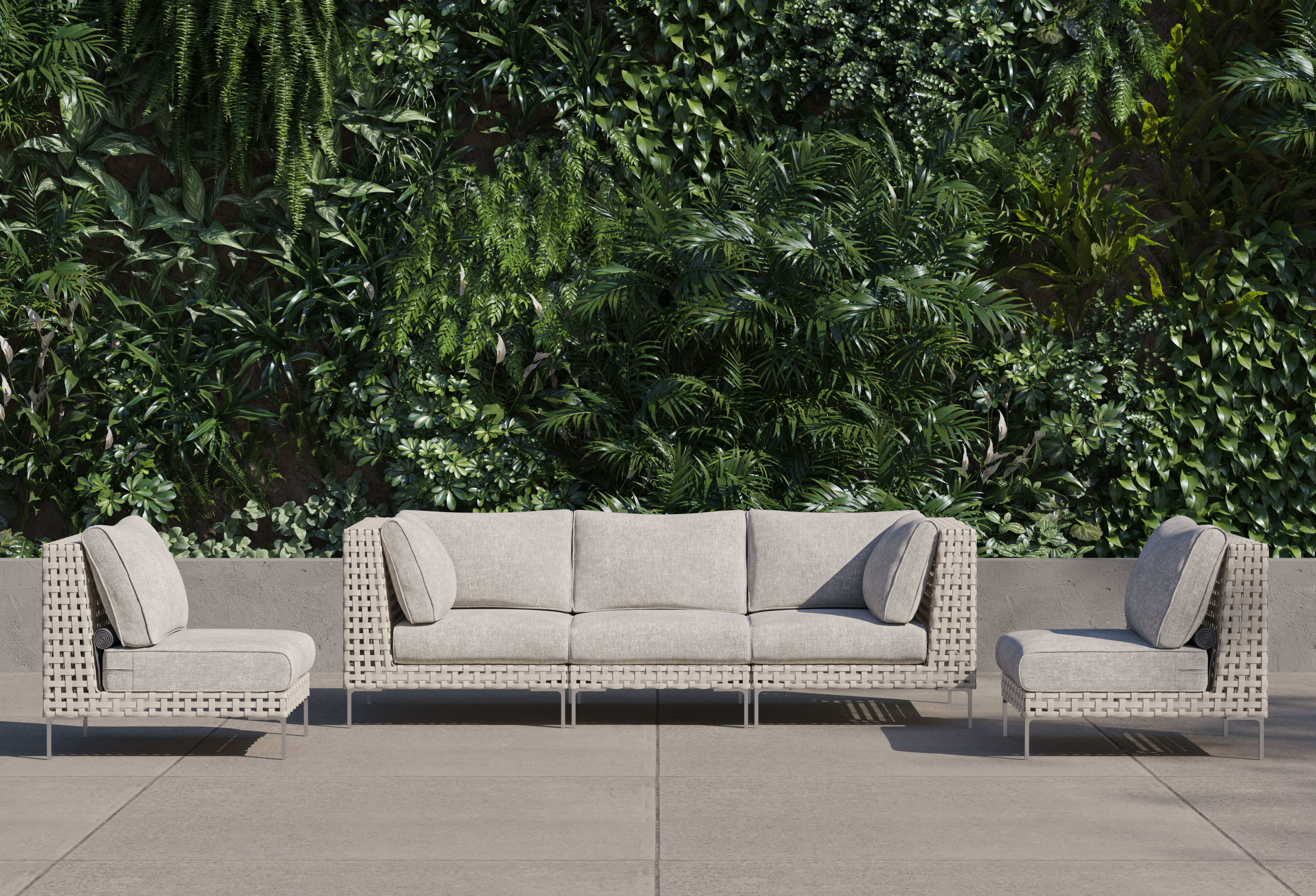 Wicker Outdoor Sofa with Armless Chairs - 5 Seat By Outer