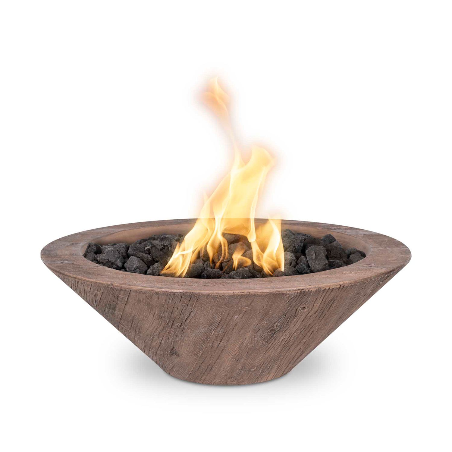 The Outdoor Plus Cazo 32 Inch Fire Bowl - GFRC Woodgrain