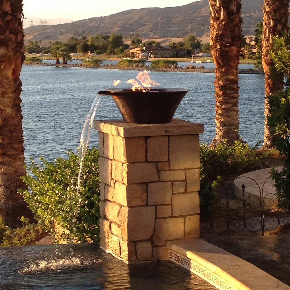 The Outdoor Plus Cazo 24 Inch Fire & Water Bowl - Metal Powder Coat