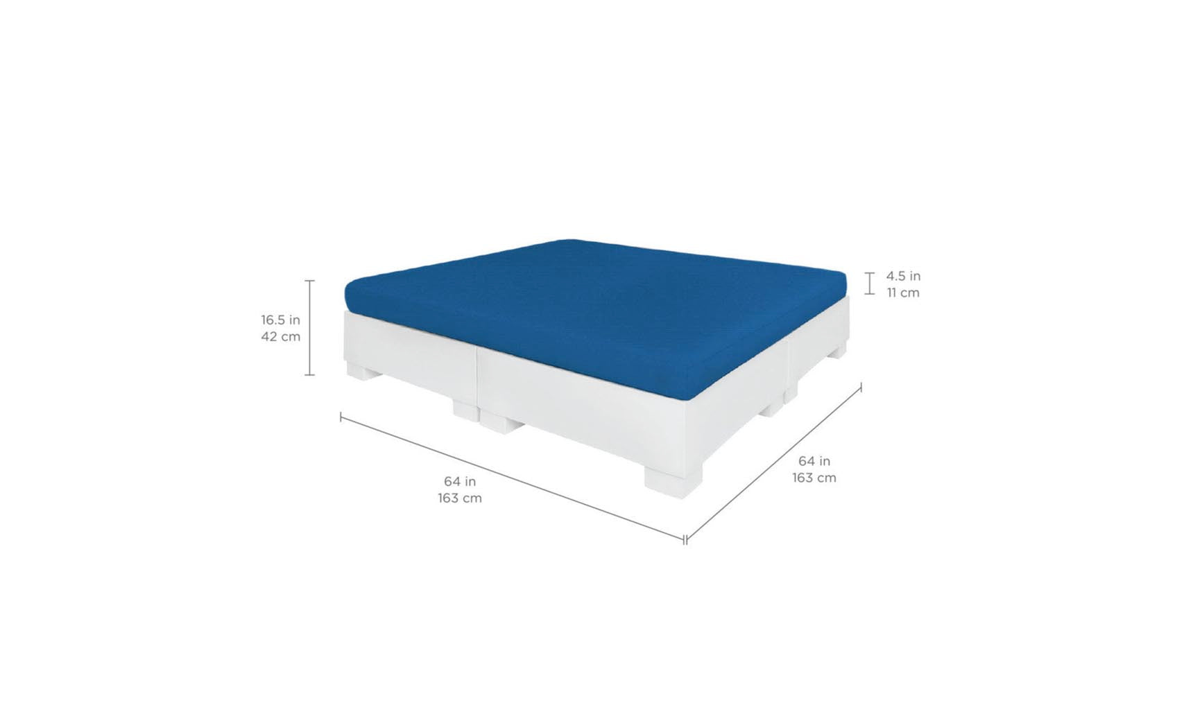 Ledge Lounger Affinity Square Sunbed with Flat Cushion