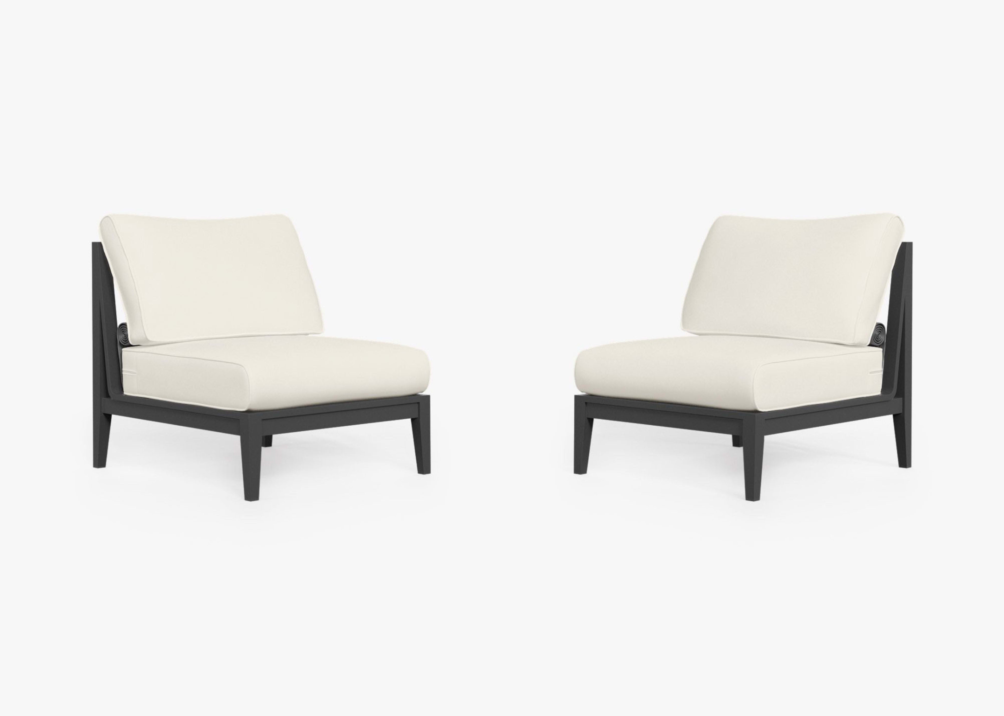 Aluminum Outdoor Armless Chair Conversation Set By Outer