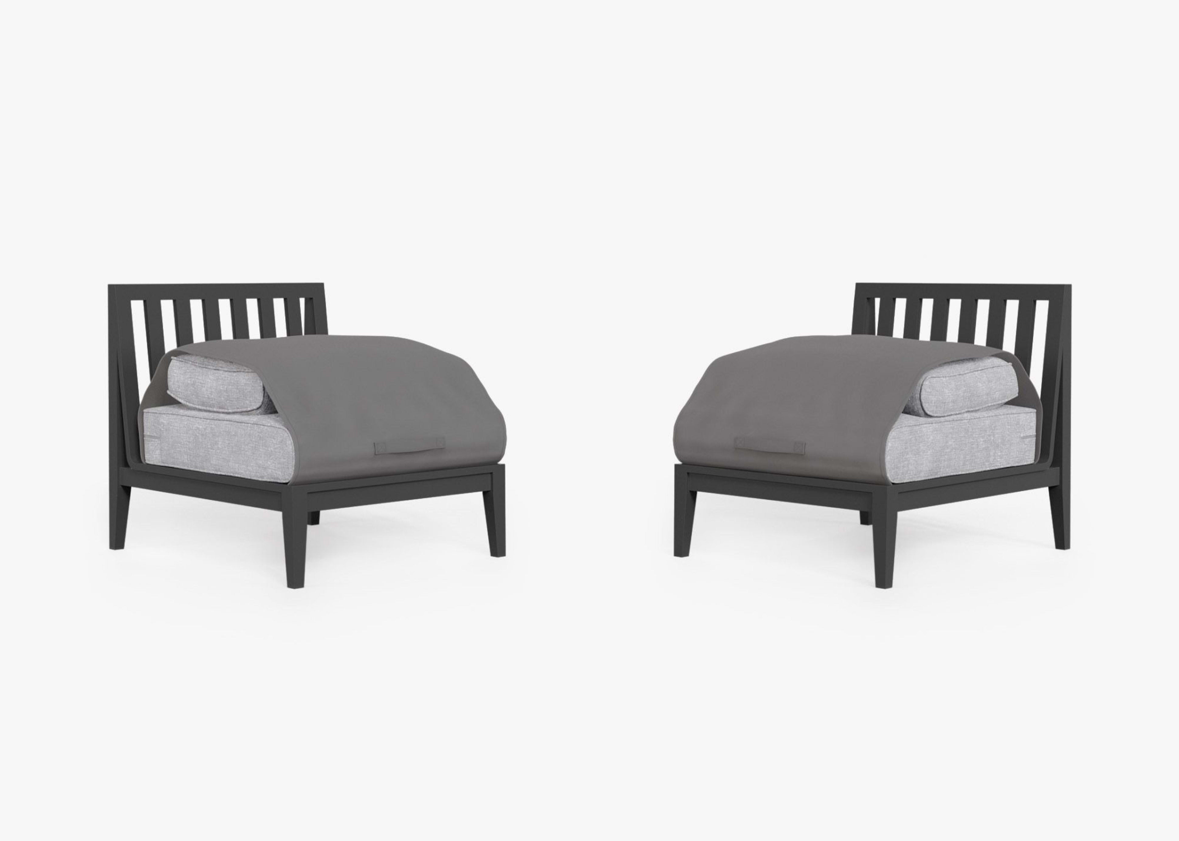 Aluminum Outdoor Armless Chair Conversation Set By Outer