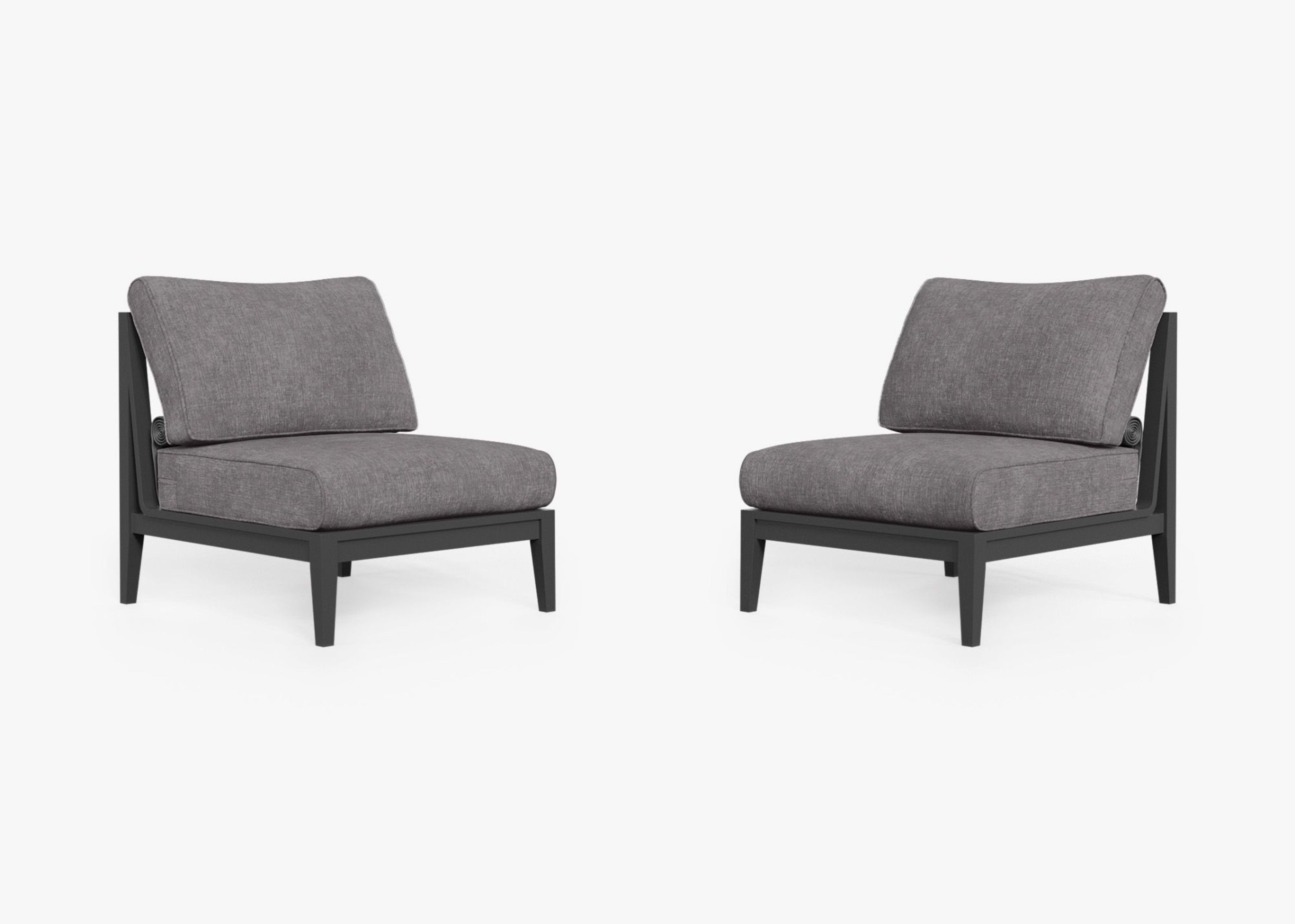 Aluminum Outdoor Armless Chair Conversation Set By Outer