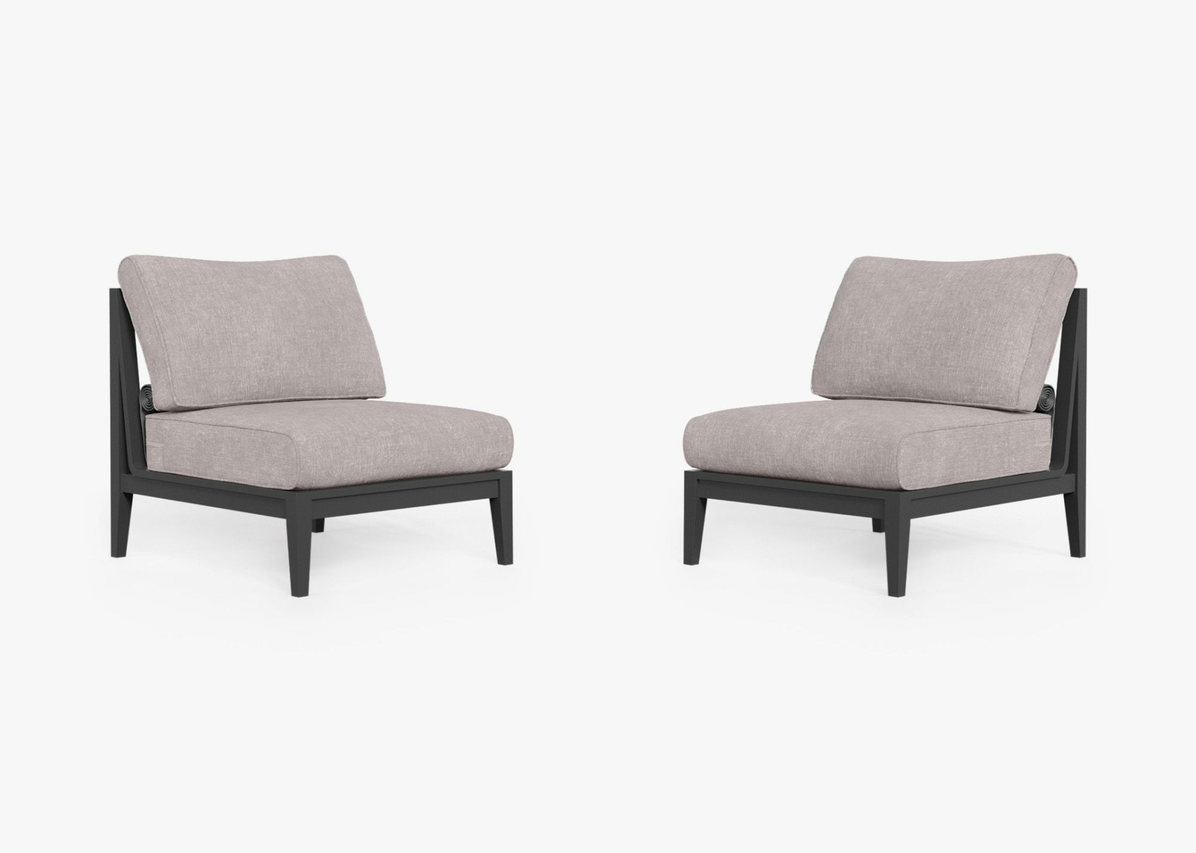 Aluminum Outdoor Armless Chair Conversation Set By Outer