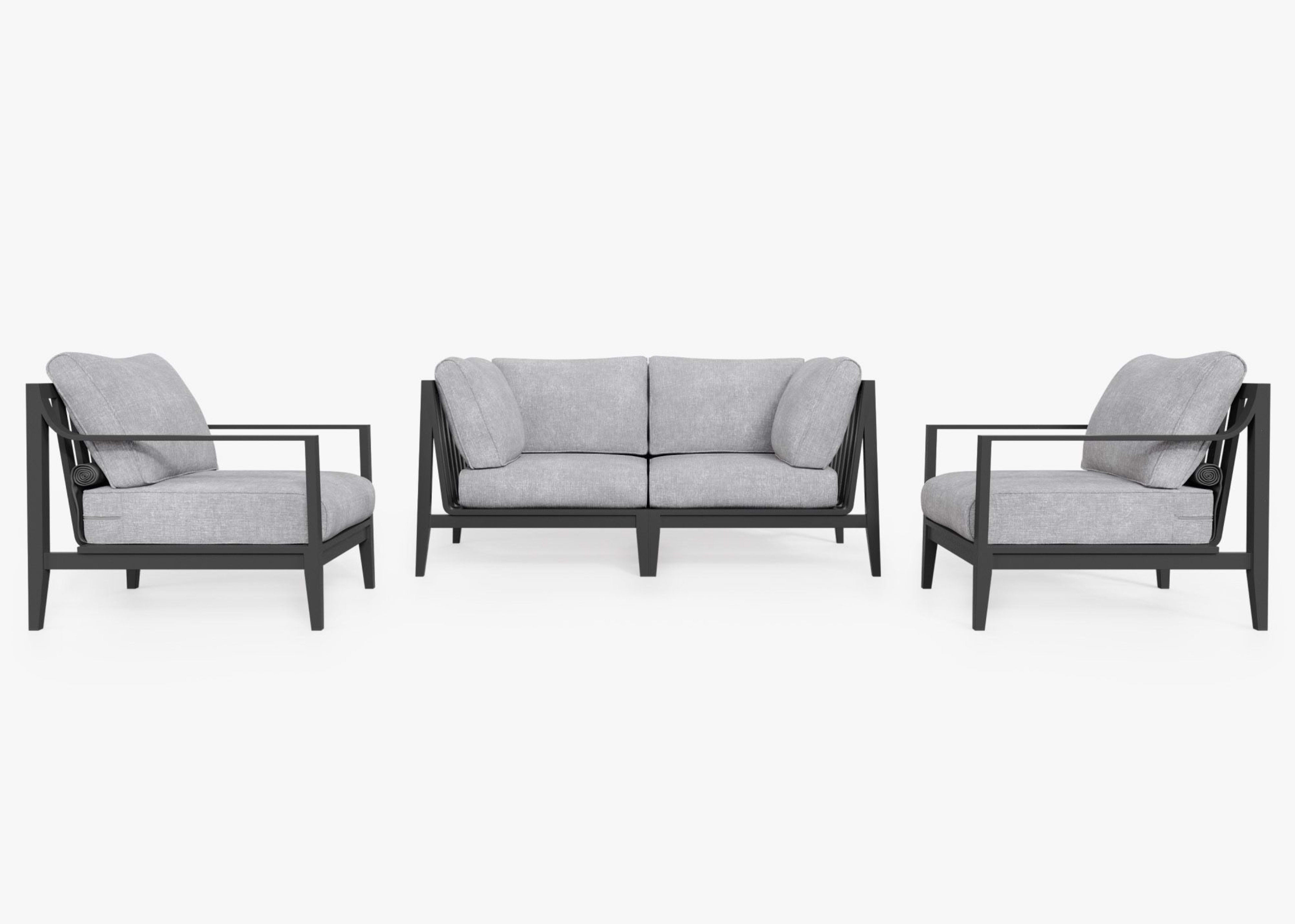 Aluminum Outdoor Loveseat with Armchairs - 4 Seat By Outer