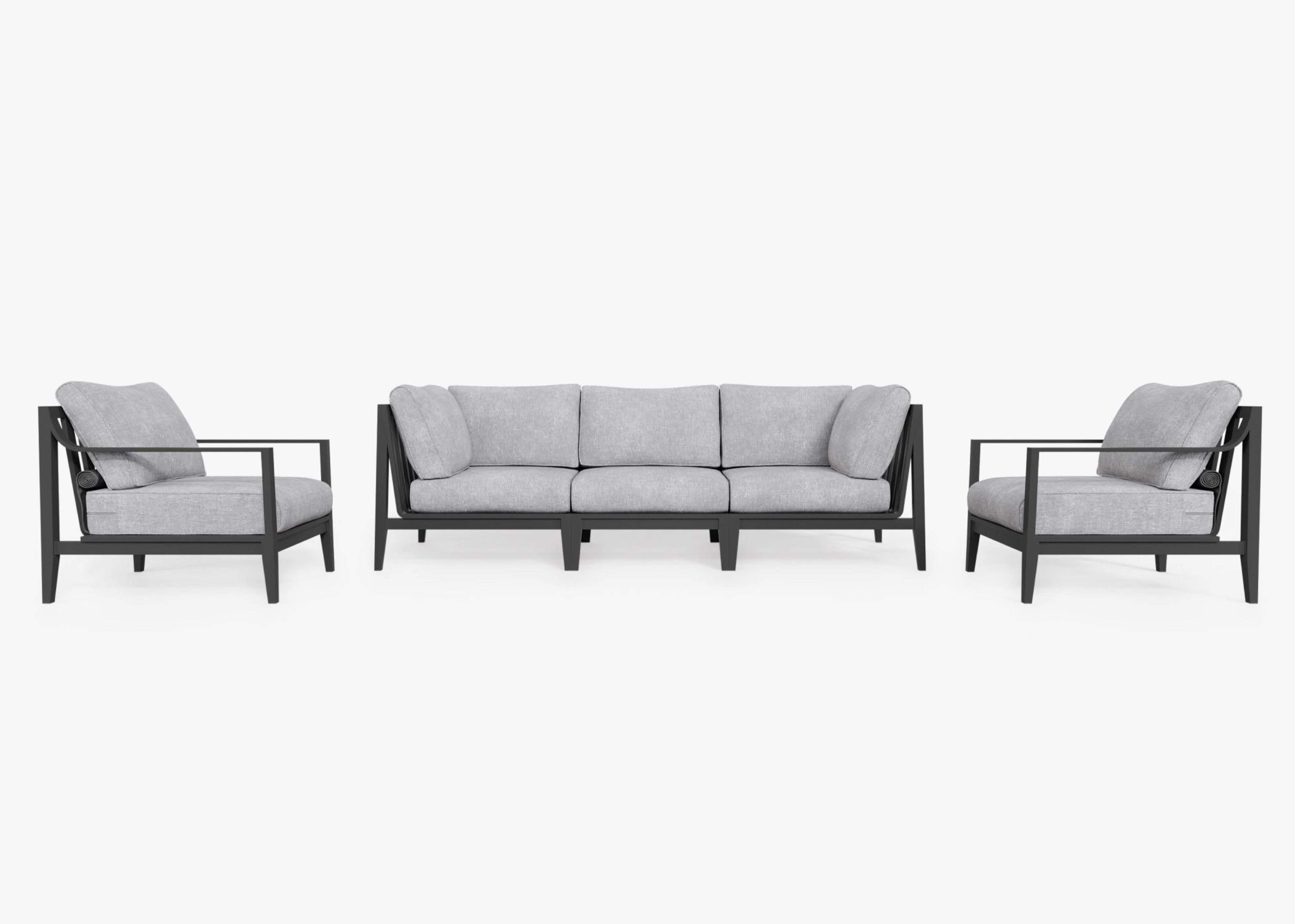 Aluminum Outdoor Sofa with Armchairs - 5 Seat By Outer
