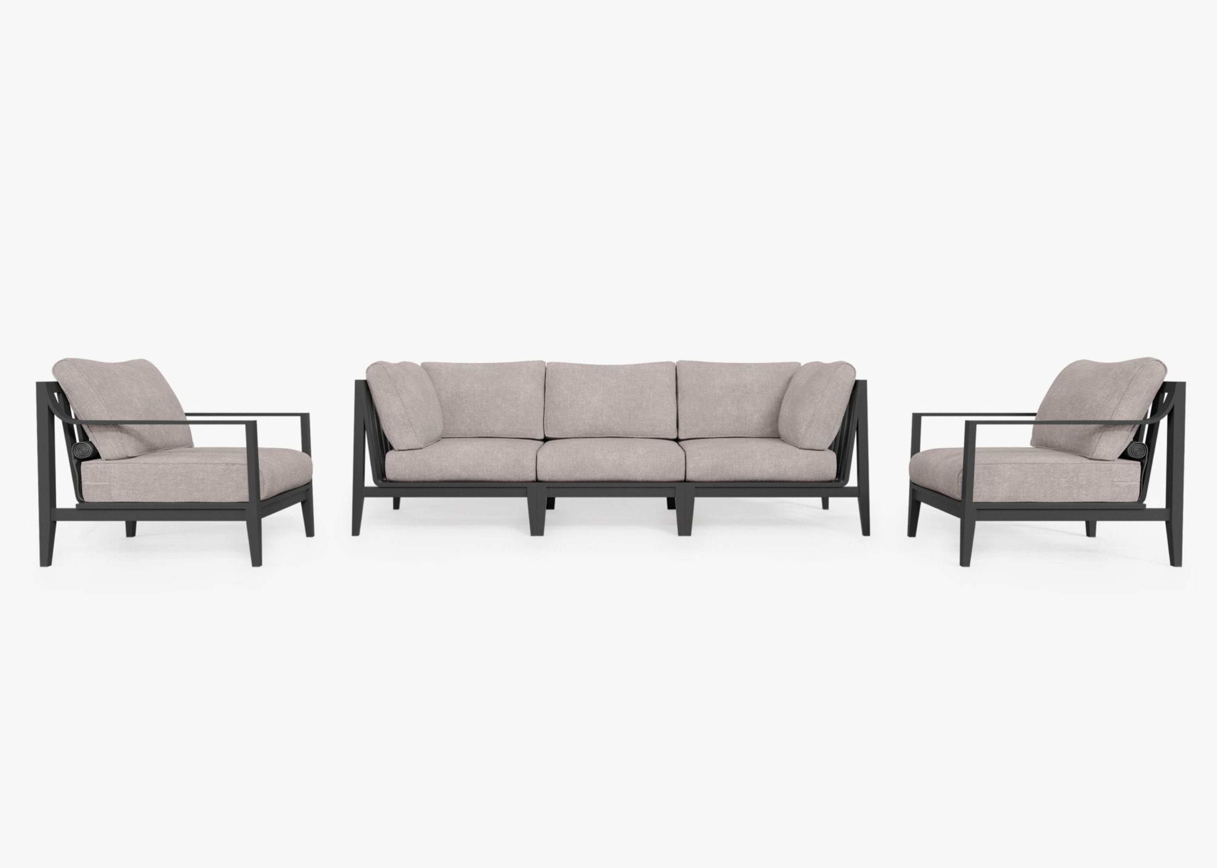 Aluminum Outdoor Sofa with Armchairs - 5 Seat By Outer