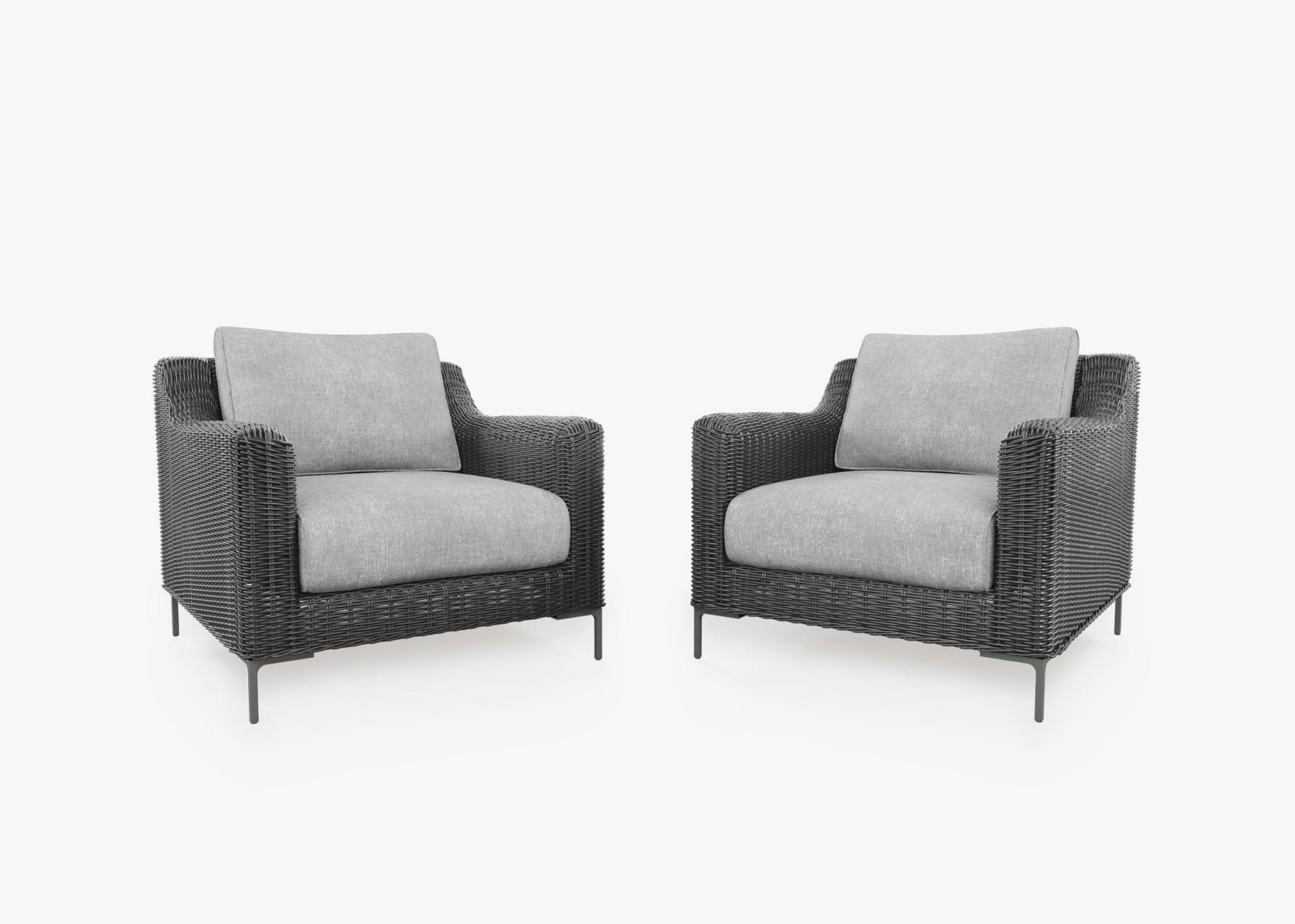 Wicker Outdoor Armchair Conversation Set By Outer