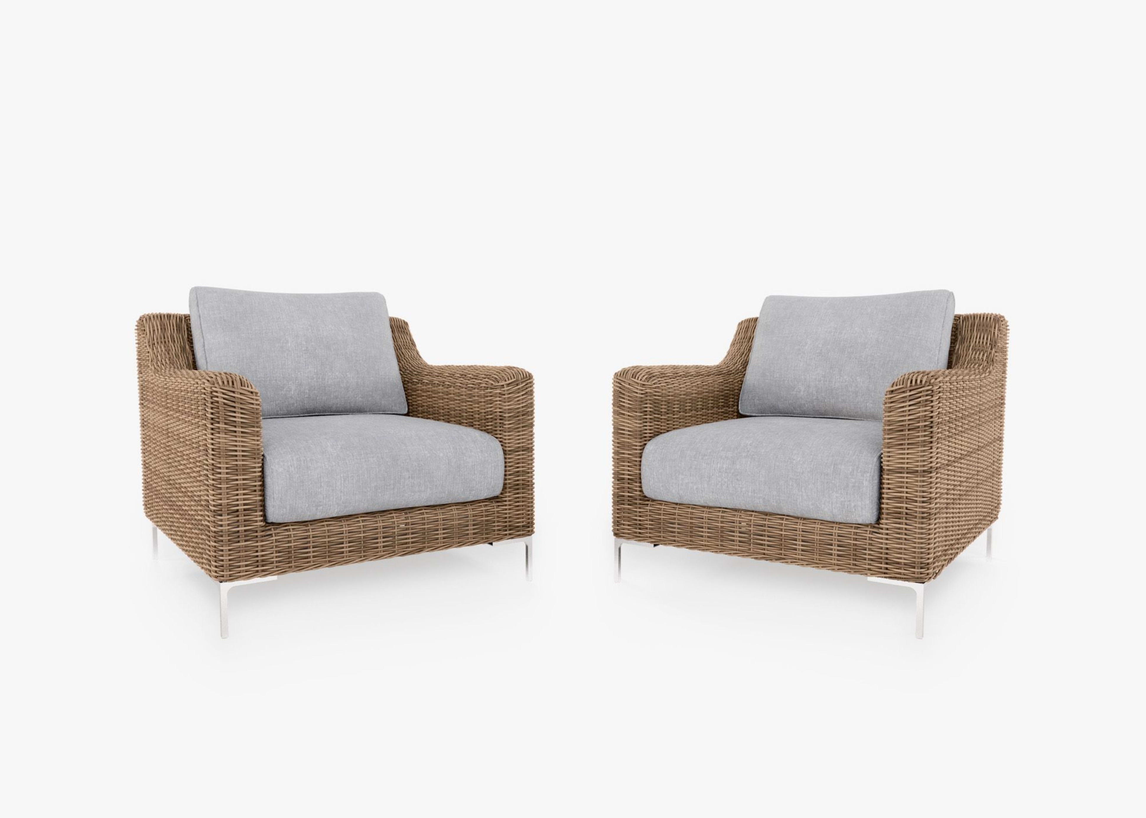 Wicker Outdoor Armchair Conversation Set By Outer