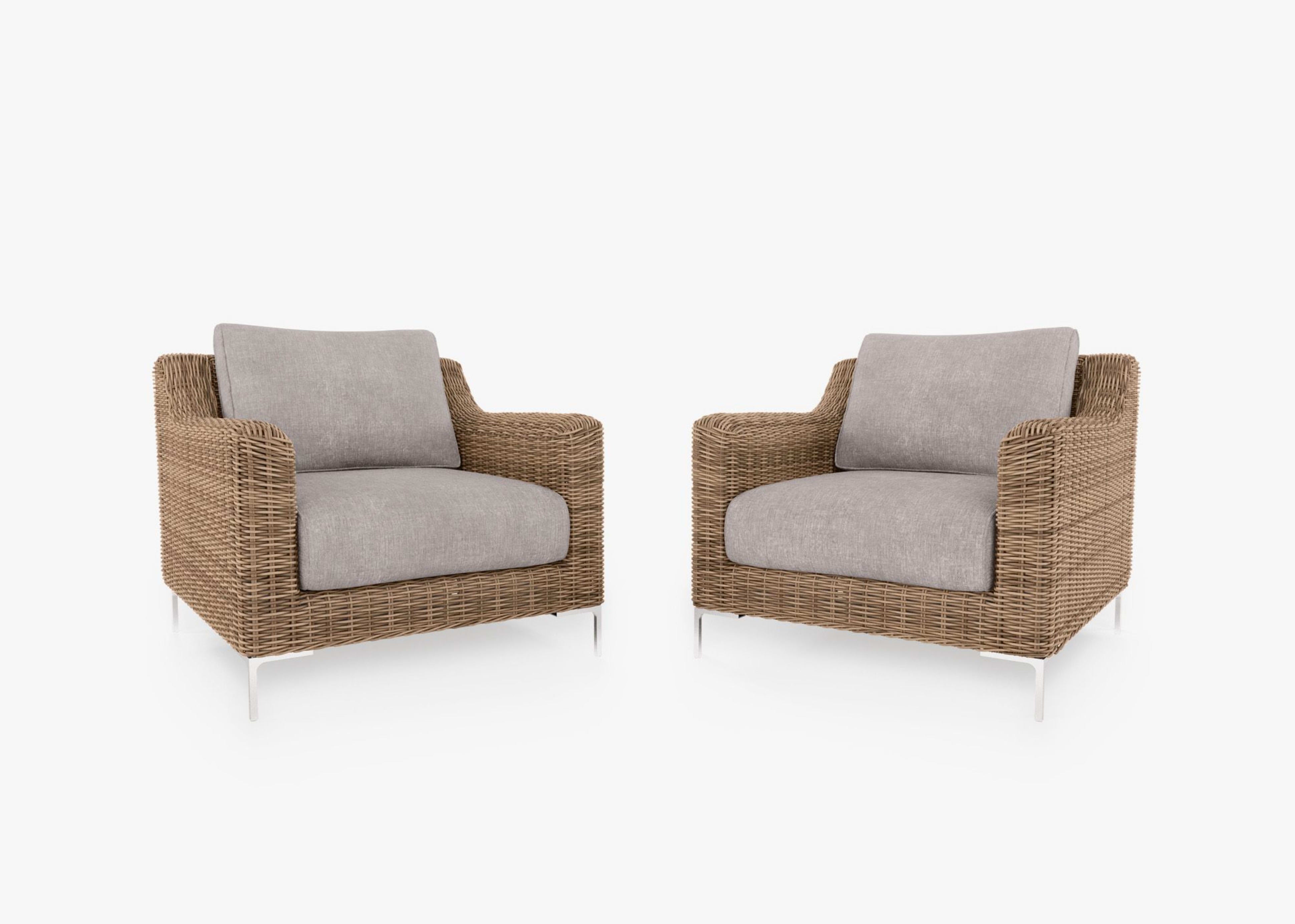 Wicker Outdoor Armchair Conversation Set By Outer