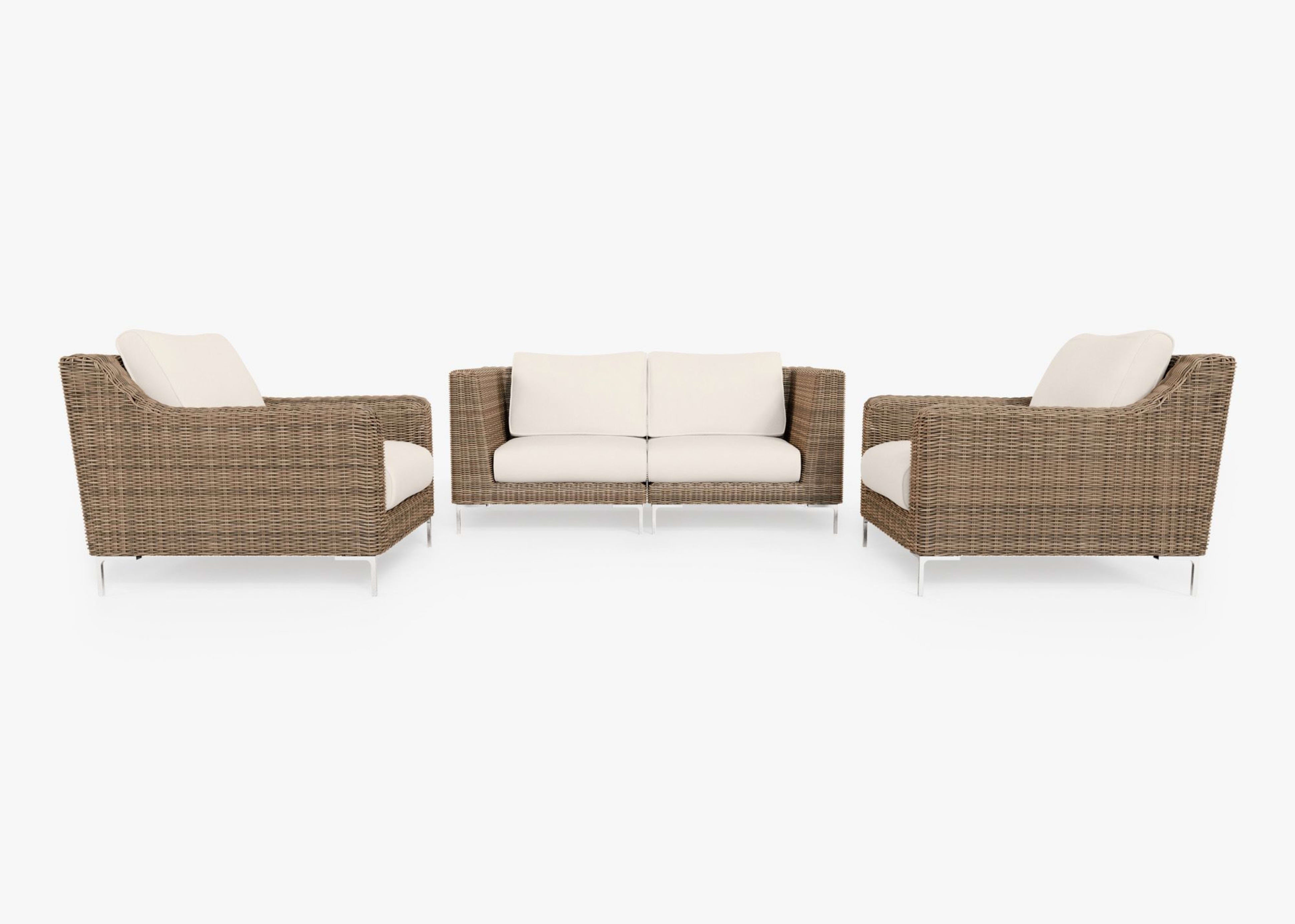 Wicker Outdoor Loveseat with Armchairs - 4 Seat By Outer